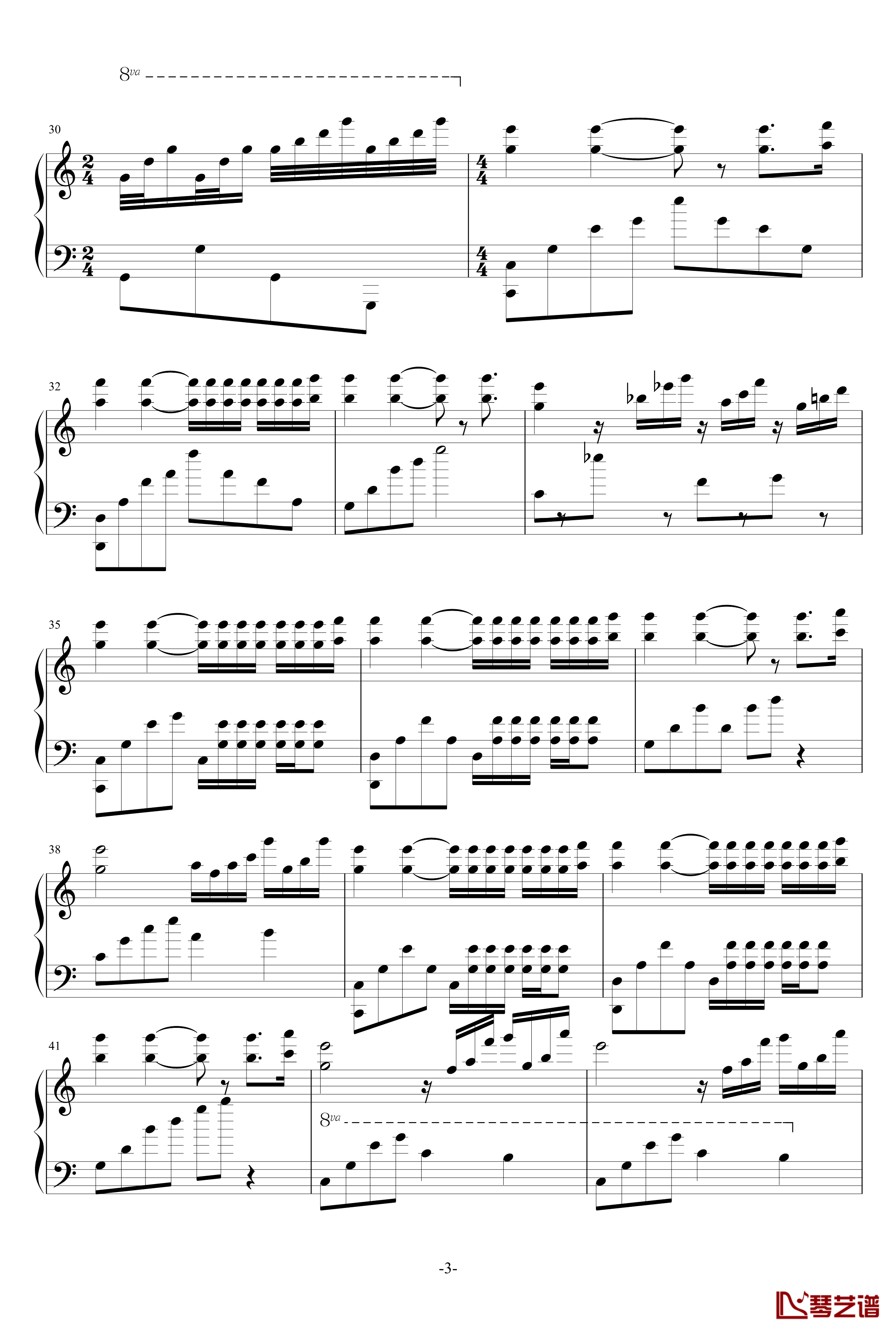 水边的阿狄丽娜钢琴谱-适当简化版-克莱德曼3