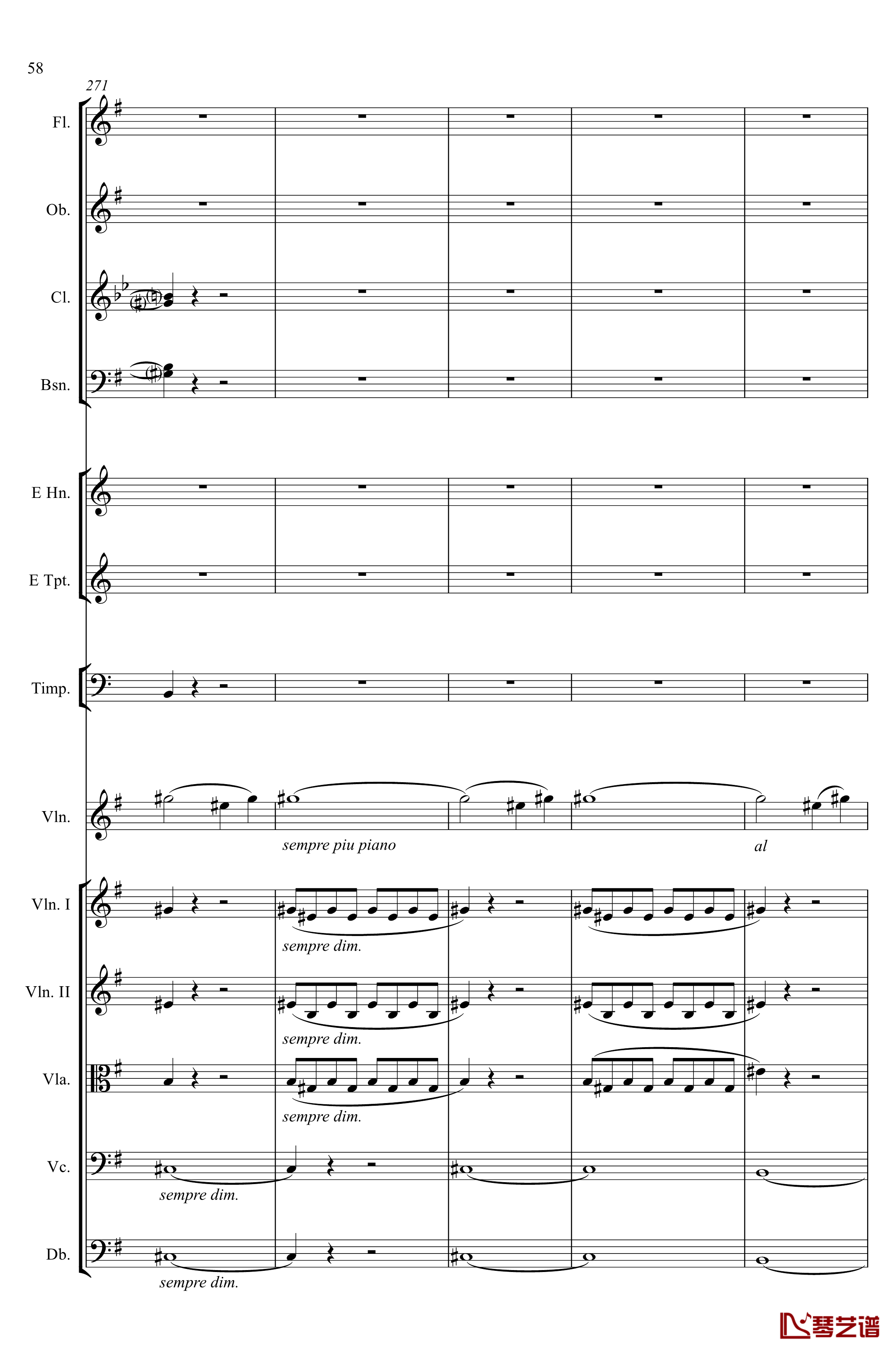e小调小提琴协奏曲Op.64钢琴谱-第一乐章-门德尔松58