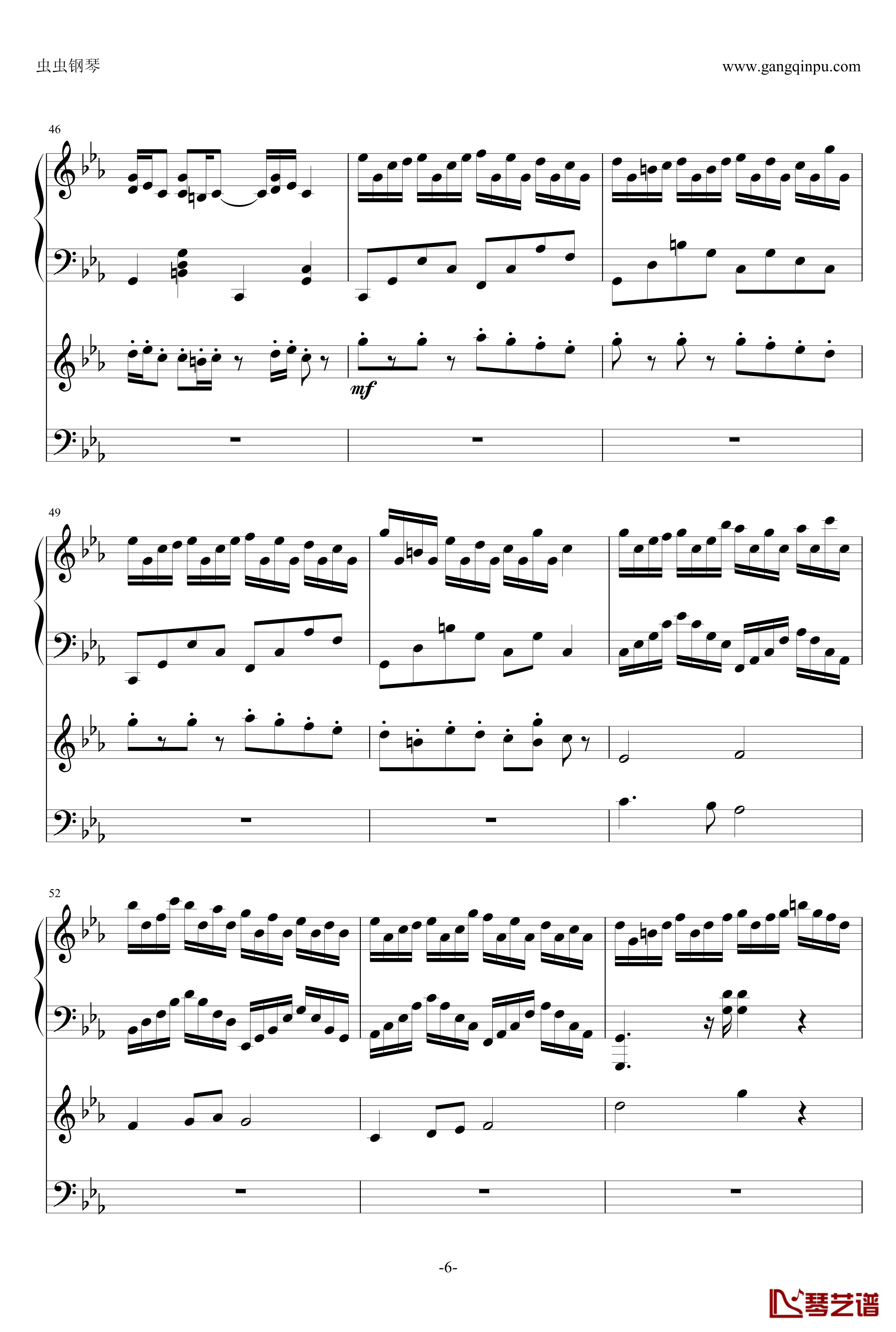 克罗地亚狂想曲钢琴谱-钢琴电子琴无和弦合奏-马克西姆-Maksim·Mrvica6