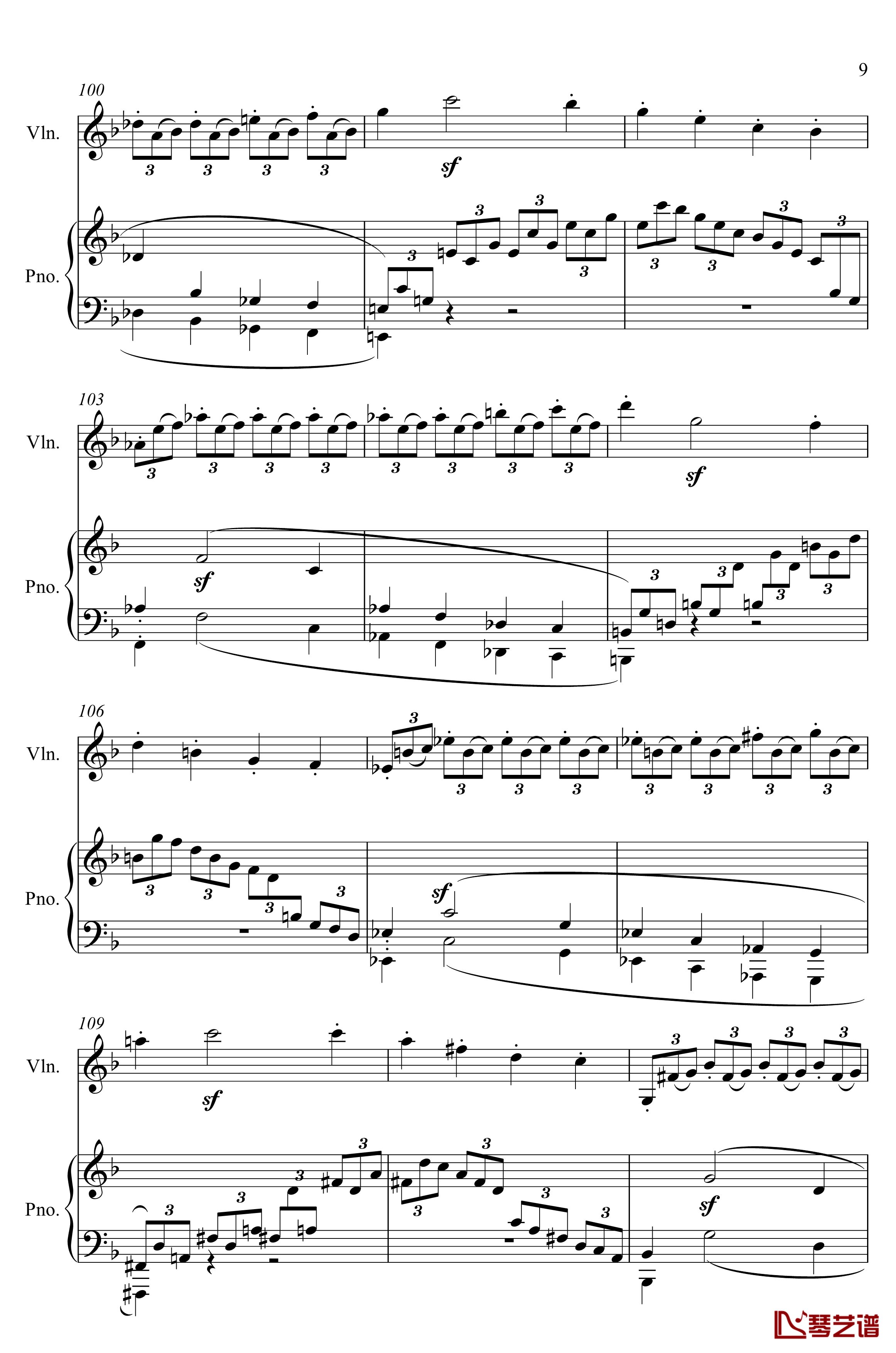 第5小提琴与钢琴奏鸣曲钢琴谱-第一乐章钢琴谱-贝多芬-beethoven9