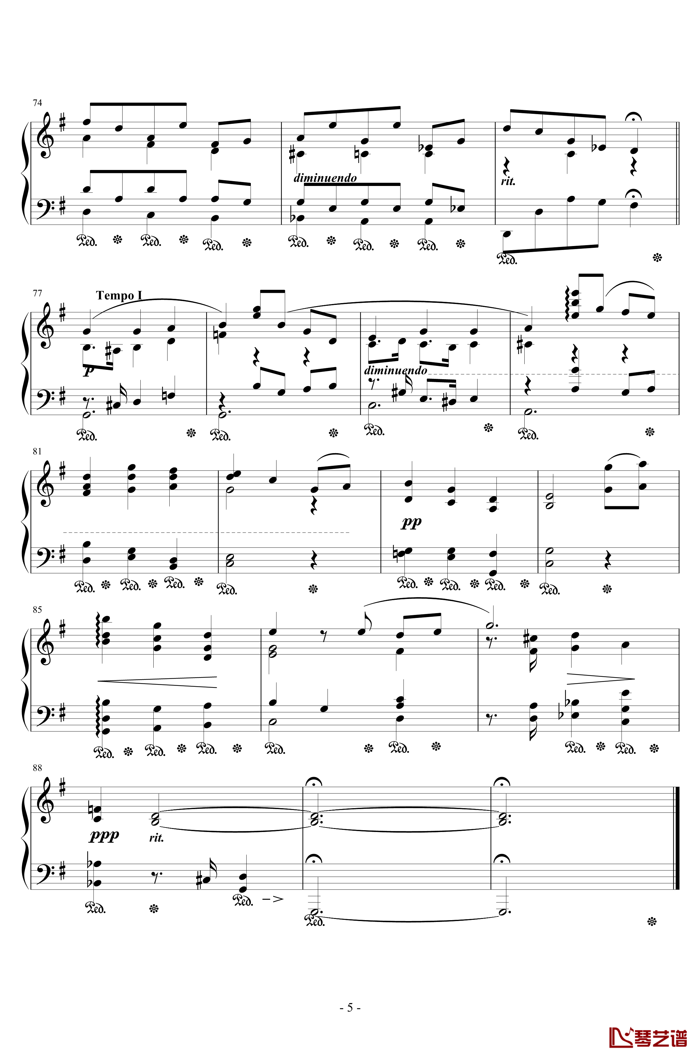 牧場の少年钢琴谱-A piano song in FINAL FANTASY VII-浜口史郎5