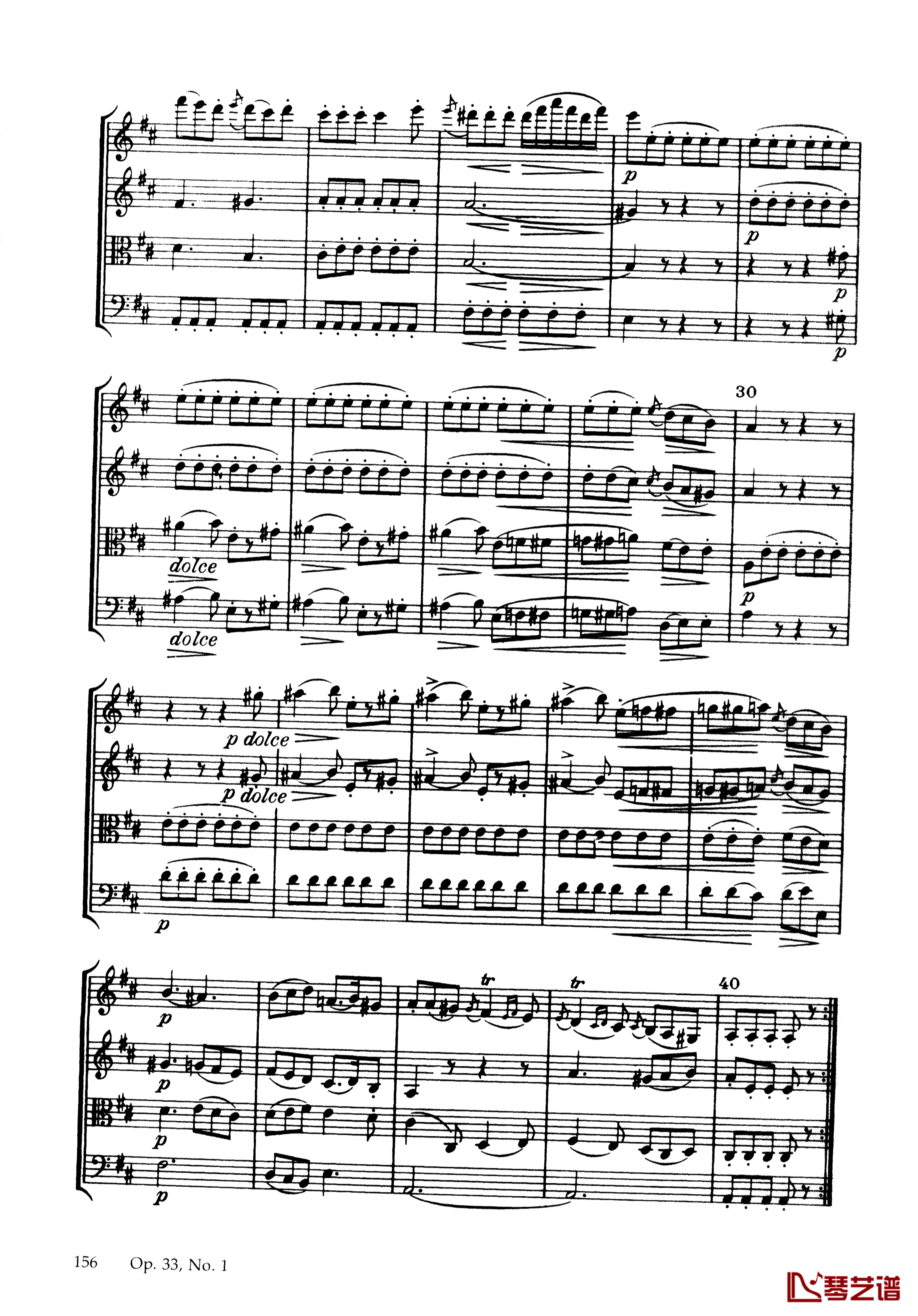 b小调弦乐四重奏 Op.33  No.1钢琴谱-海顿10