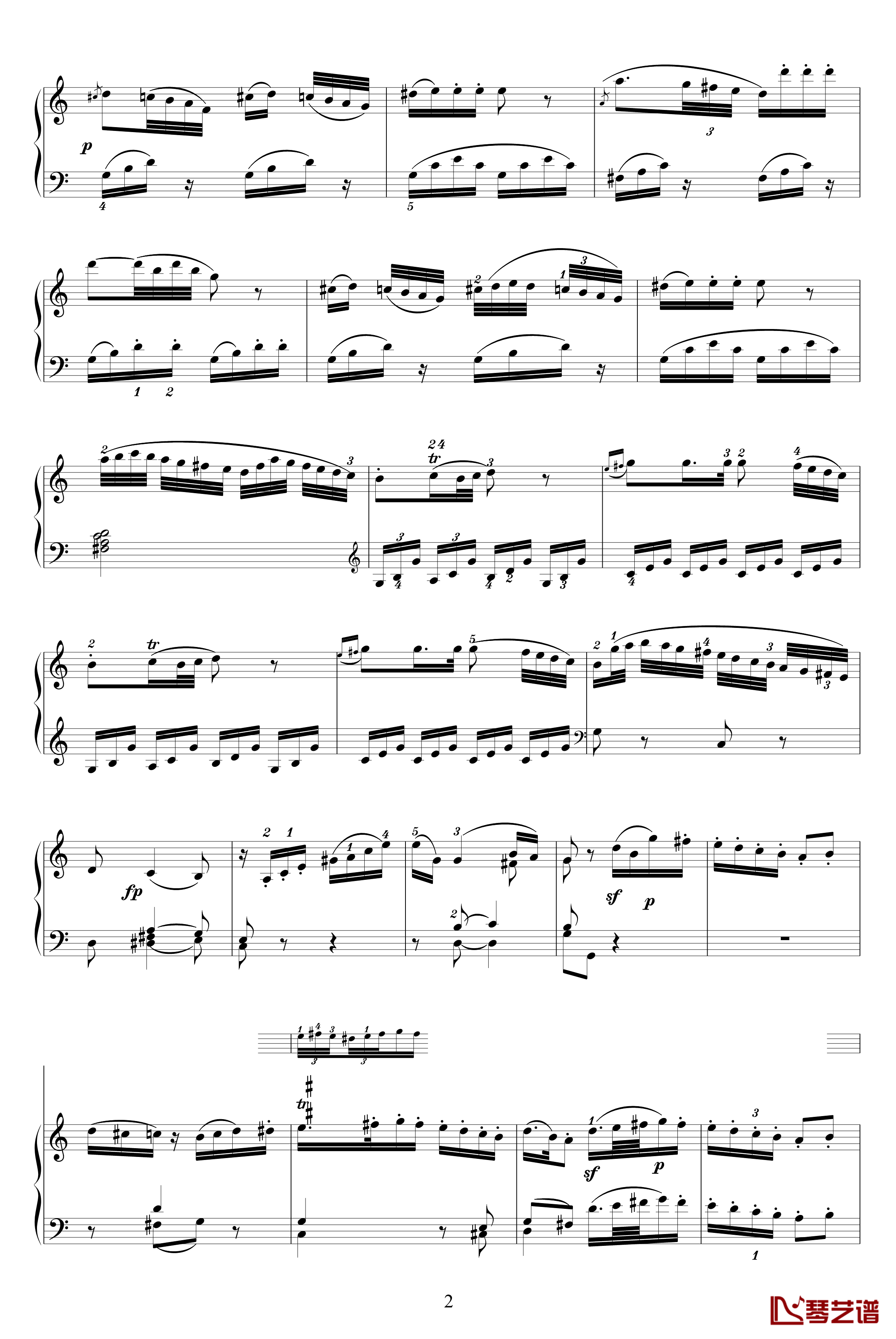 k330第一乐章钢琴谱-莫扎特2