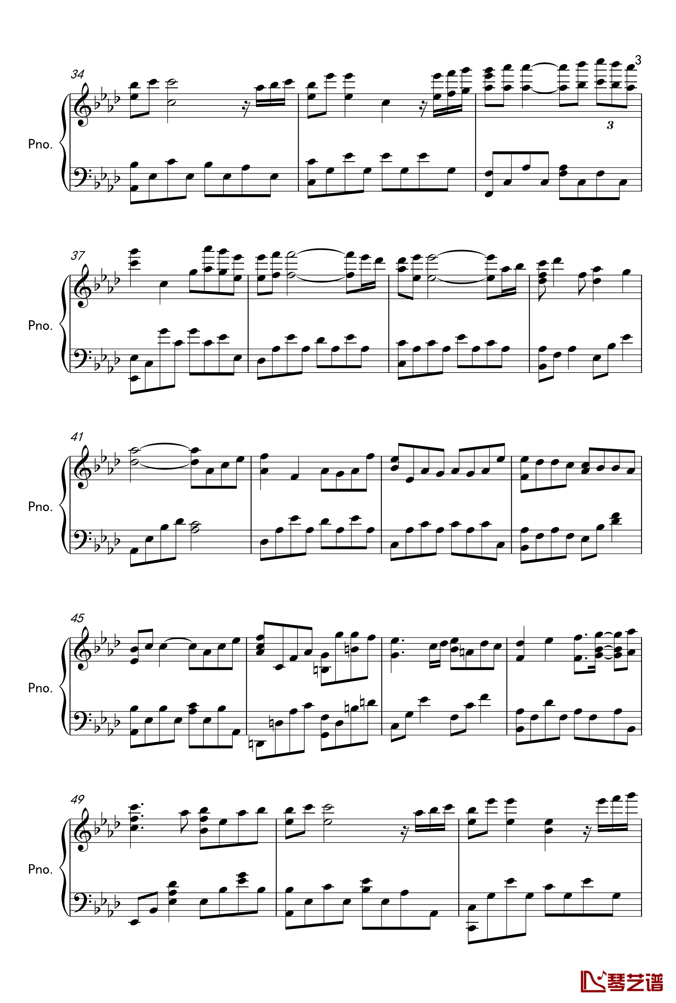 Kiss the rain钢琴谱-原声版1-Yiruma3