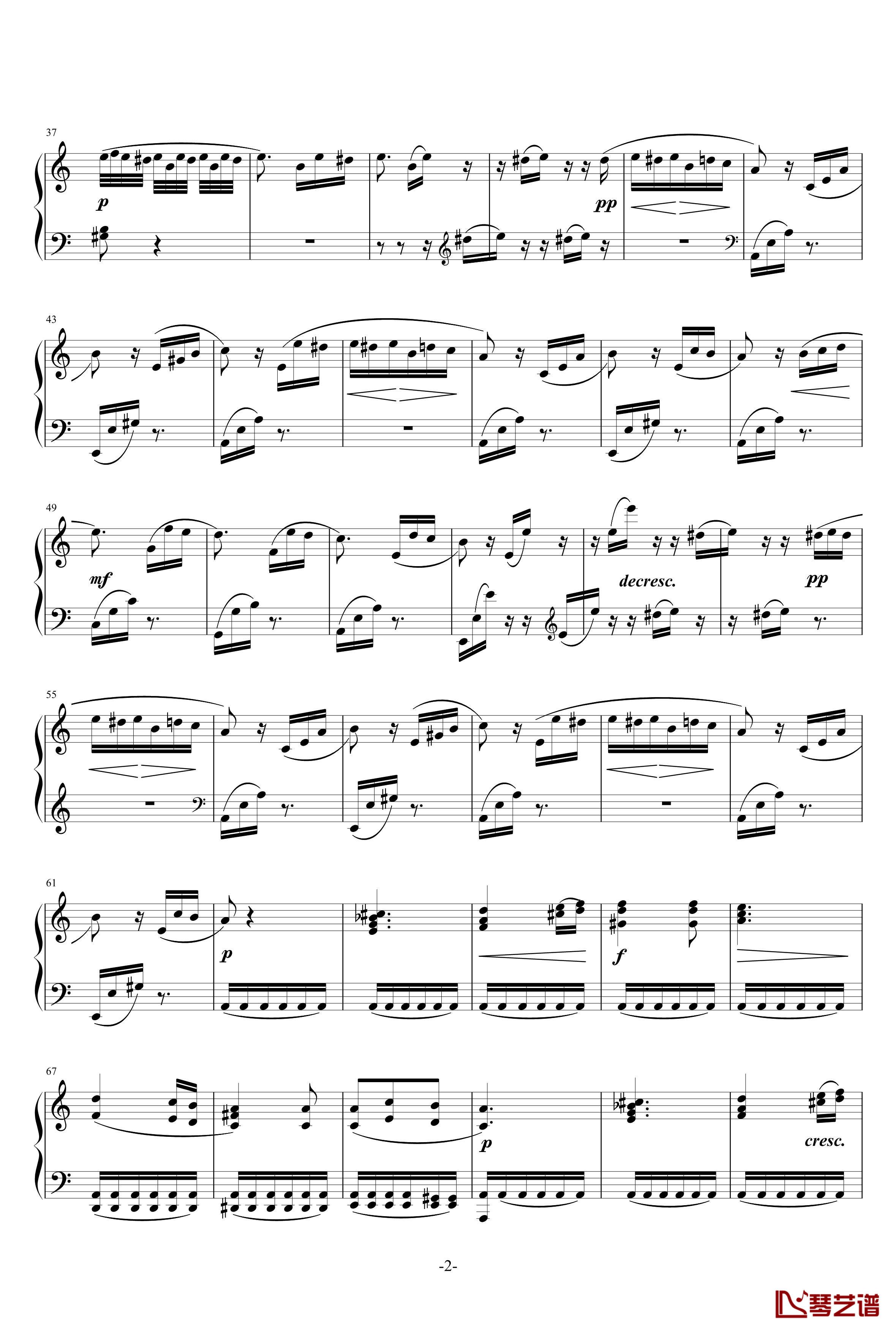 致爱丽丝钢琴谱-钢琴曲-贝多芬-beethoven2