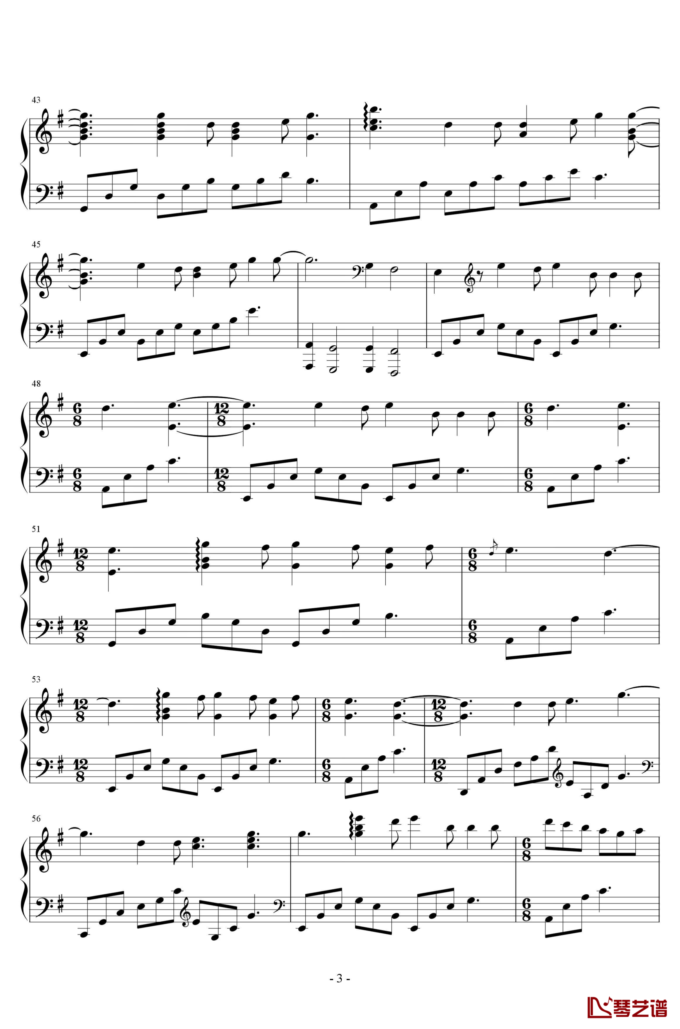 欢乐颂钢琴谱-贝多芬-beethoven3