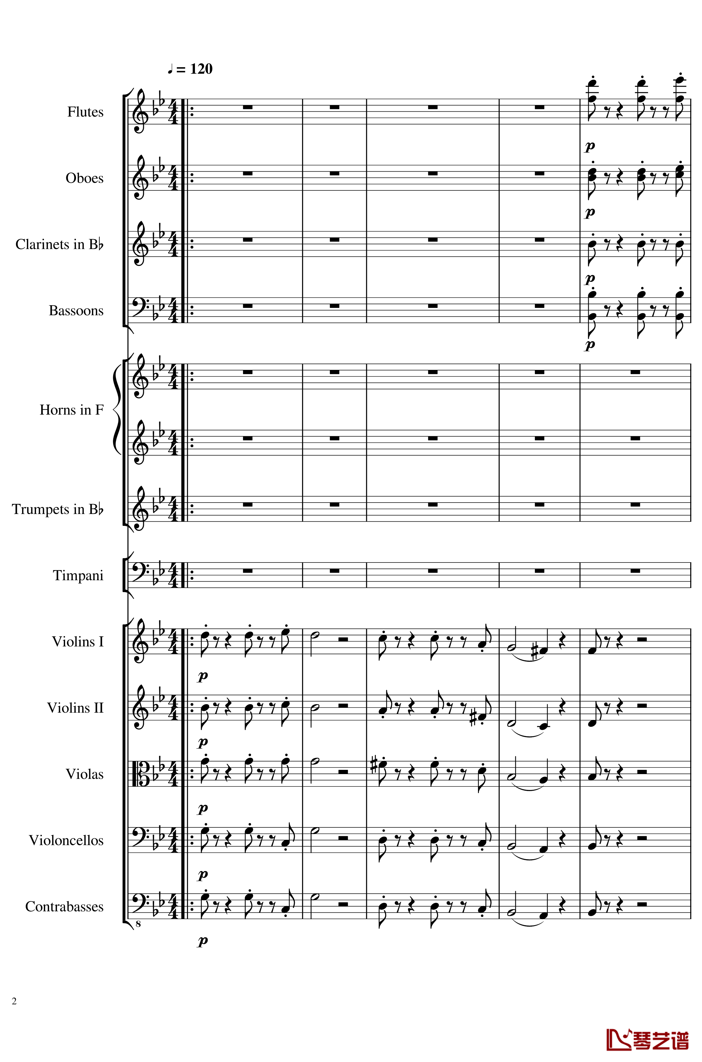 4 Contredanses for Chamber Orchestra, Op.120 No.2钢琴谱-一个球-钢琴谱2