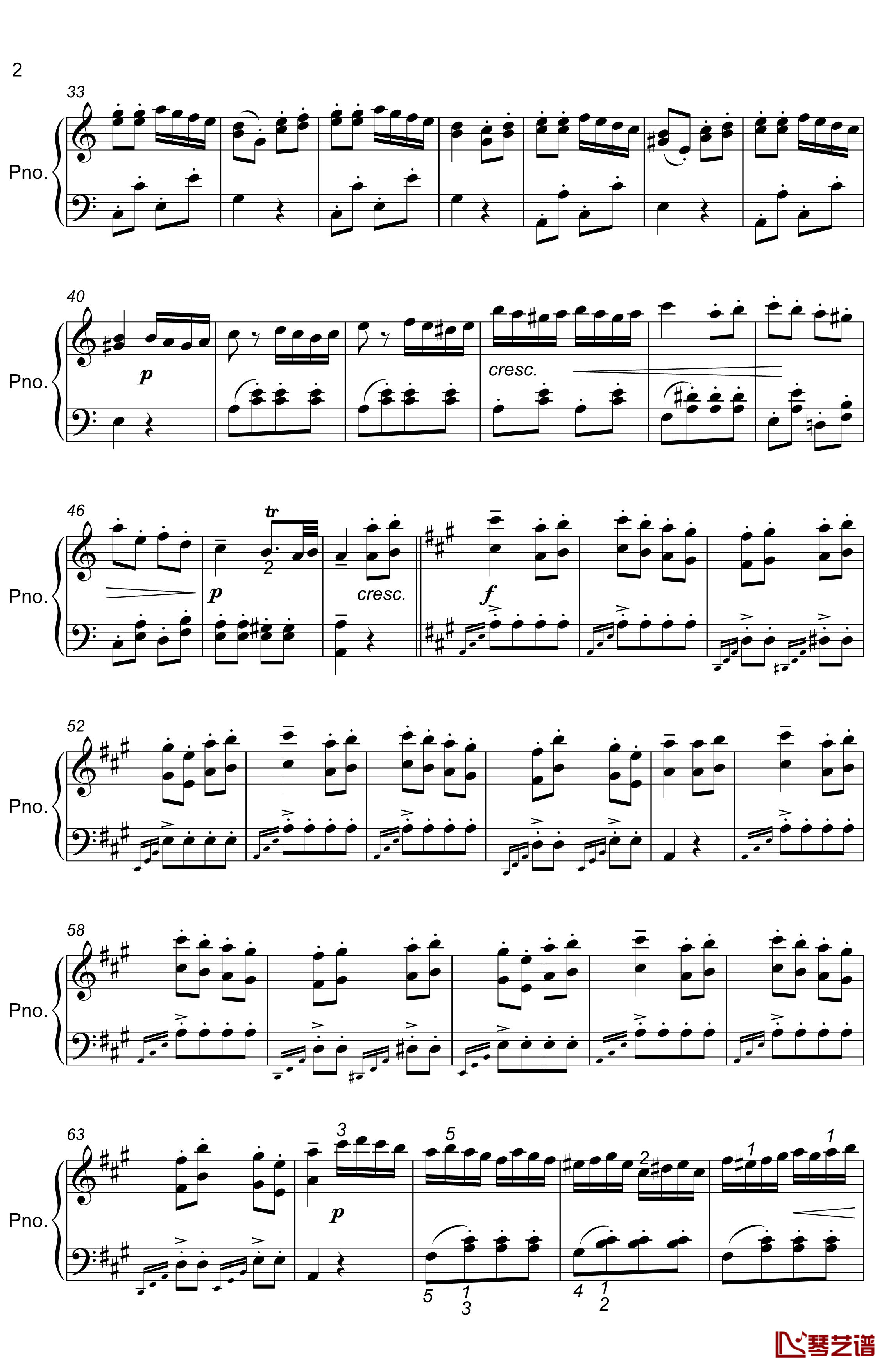 土耳其进行曲钢琴谱-精制版-莫扎特2