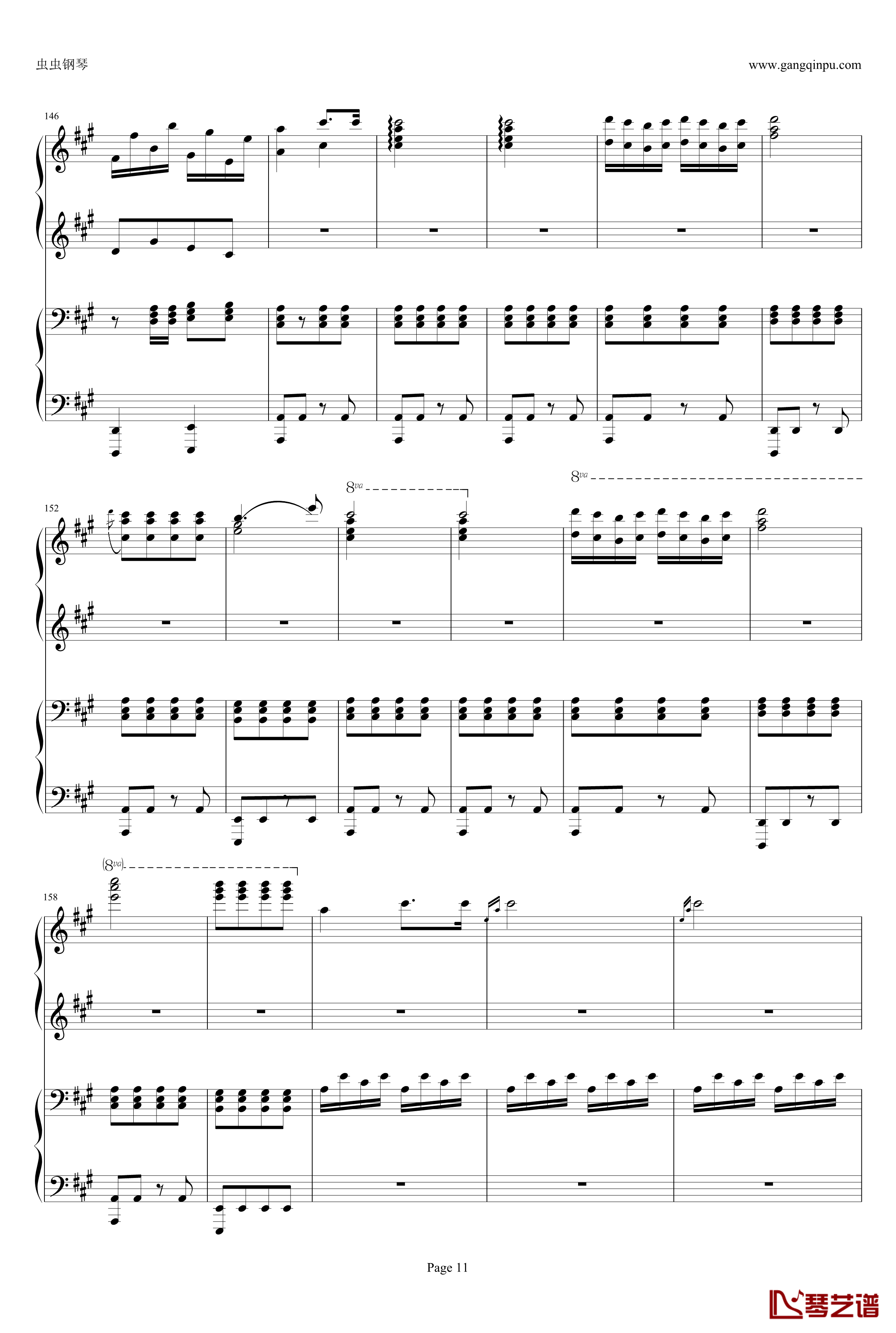 土耳其进行曲四手钢琴谱-周杰伦版-莫扎特11
