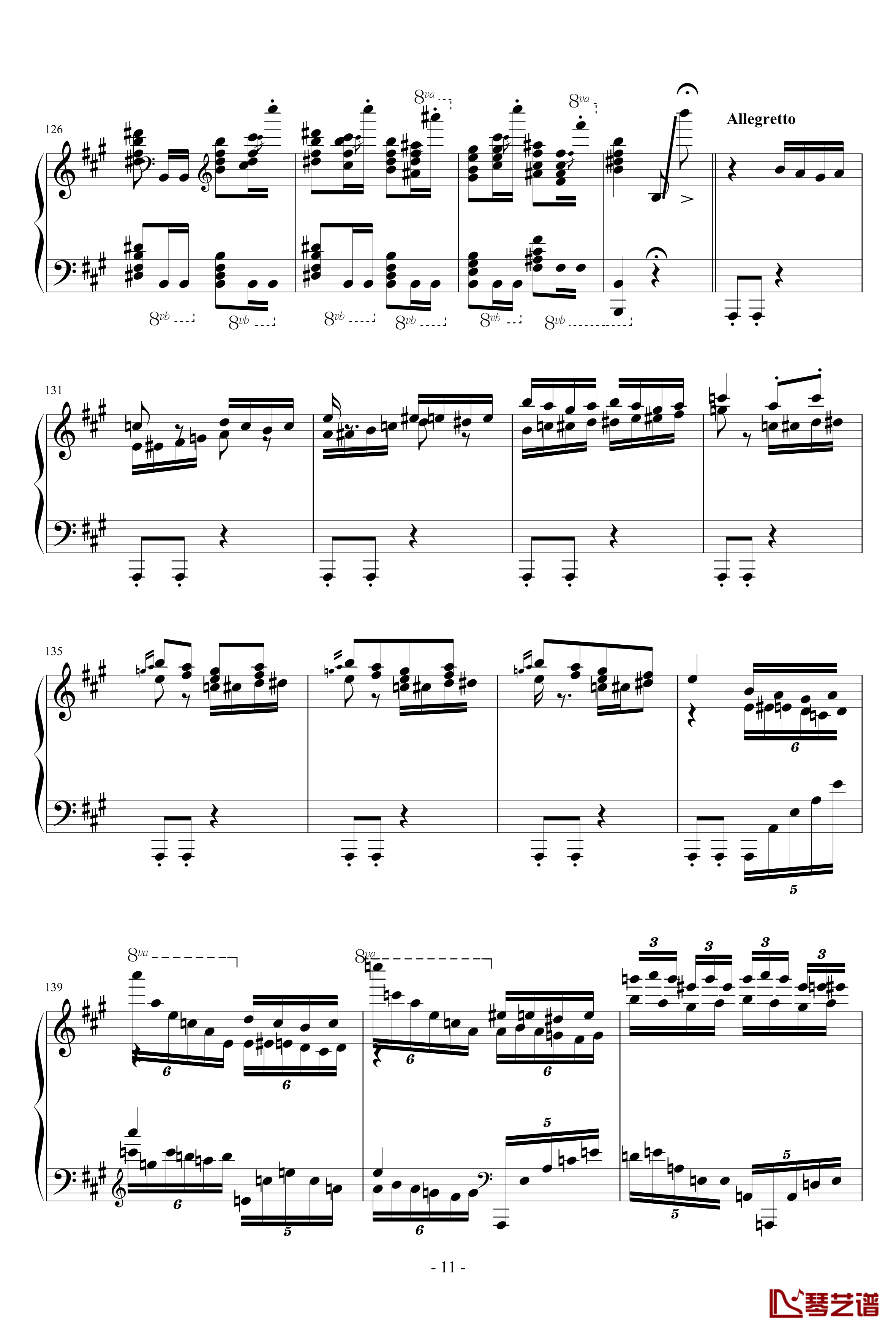 土耳其进行曲炫技版钢琴谱-莫扎特11