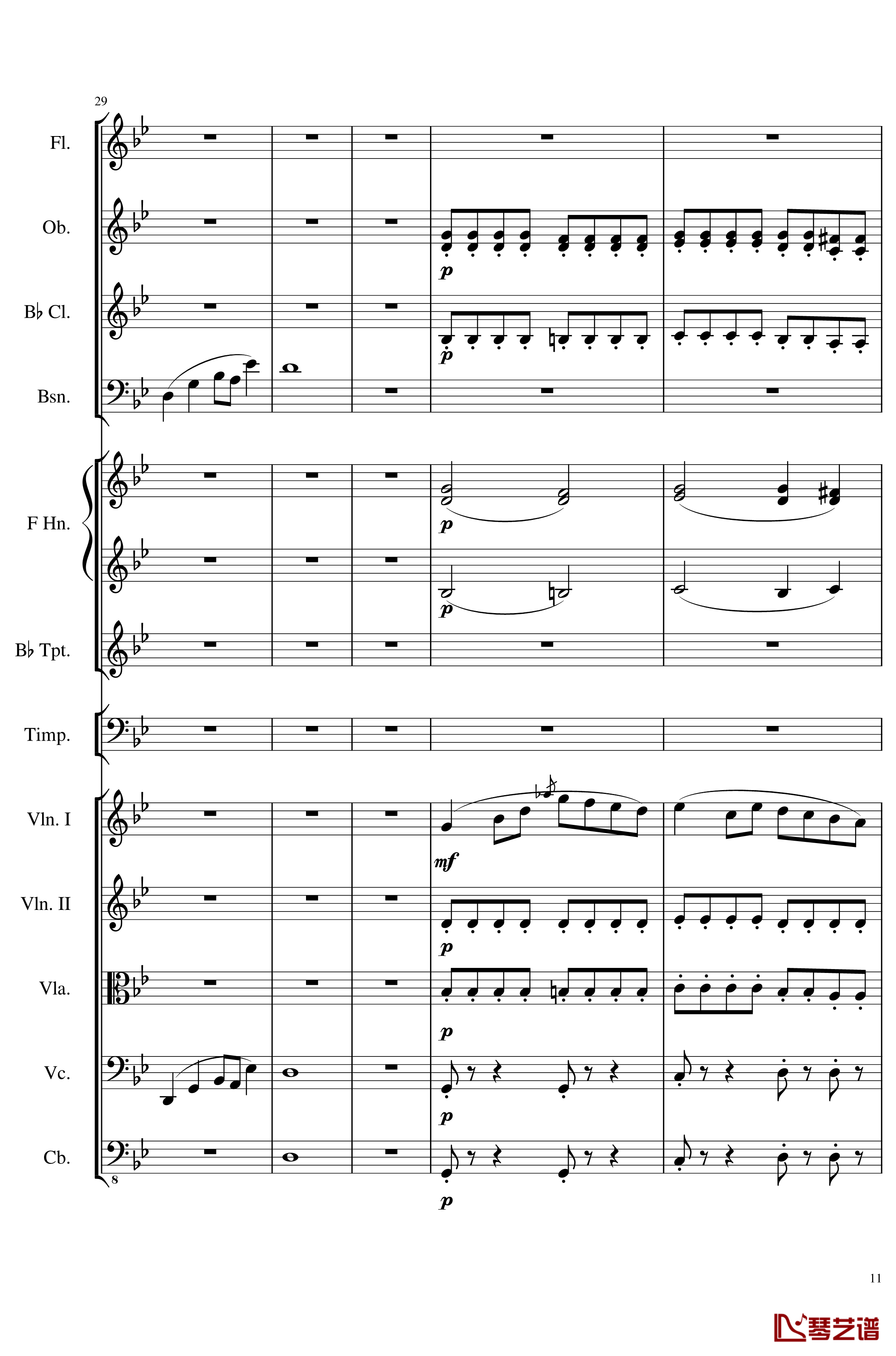 4 Contredanses for Chamber Orchestra, Op.120 No.2钢琴谱-一个球-钢琴谱11