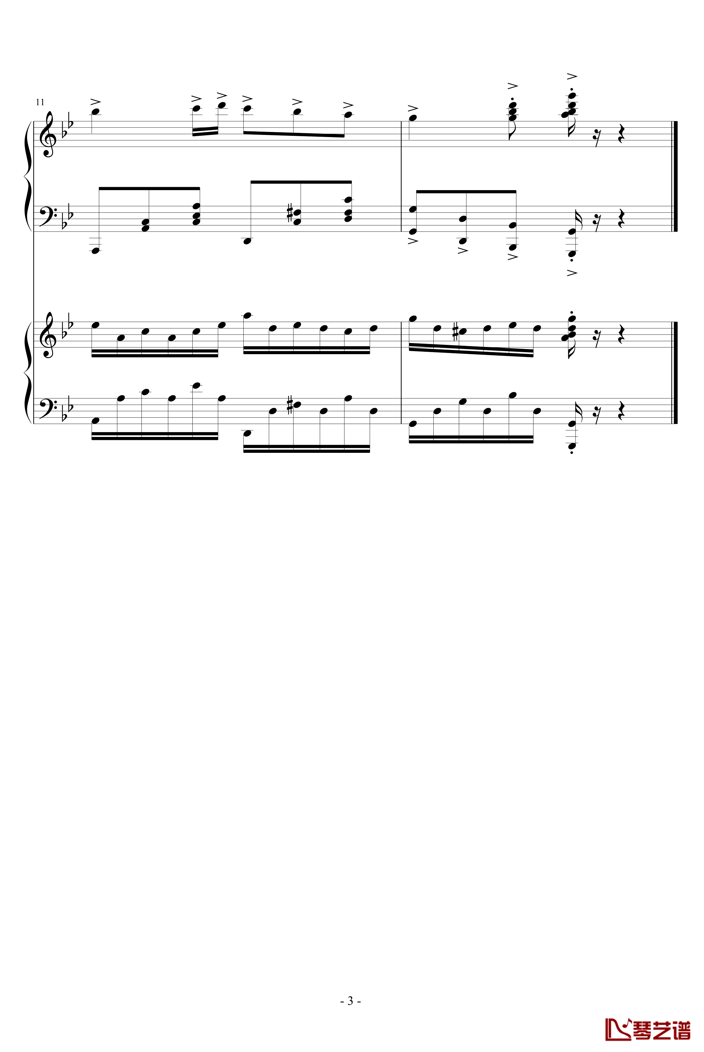 龙之沙漏钢琴谱-双钢琴斗琴版-小爱克3