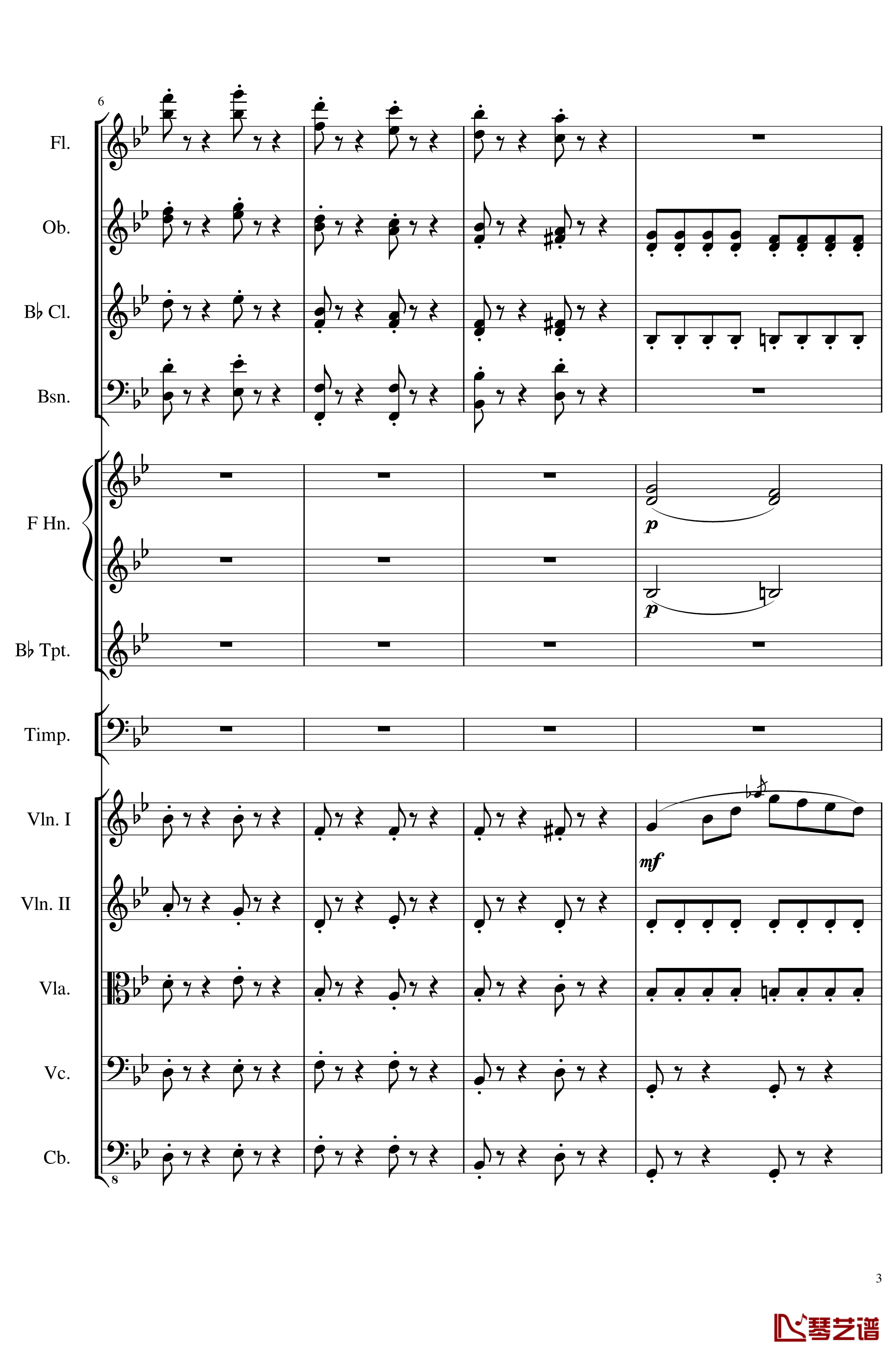 4 Contredanses for Chamber Orchestra, Op.120 No.2钢琴谱-一个球-钢琴谱3