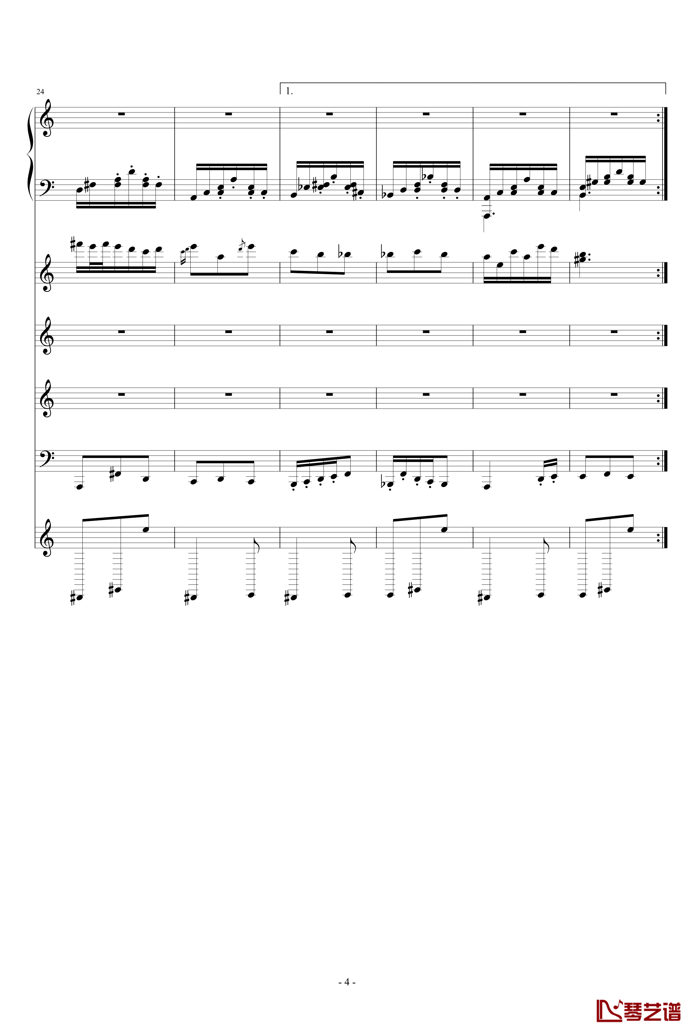 月の六重奏钢琴谱-A弦-airoad4