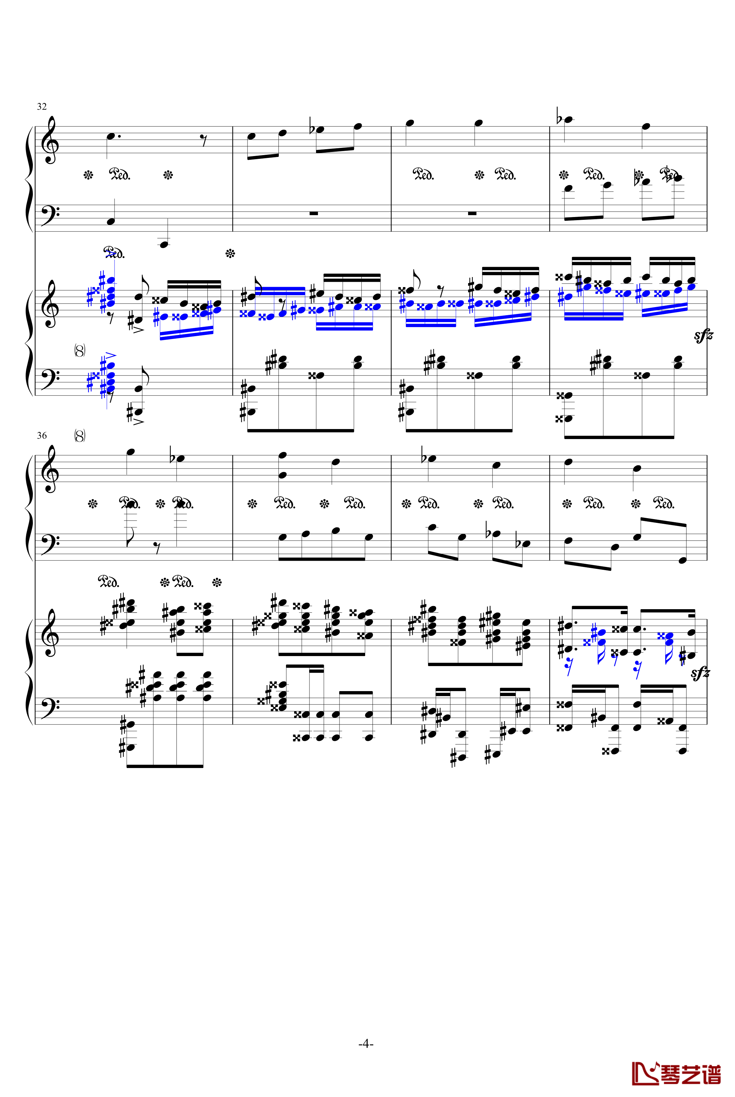 小星星和土耳其进行曲合奏钢琴谱-莫扎特4