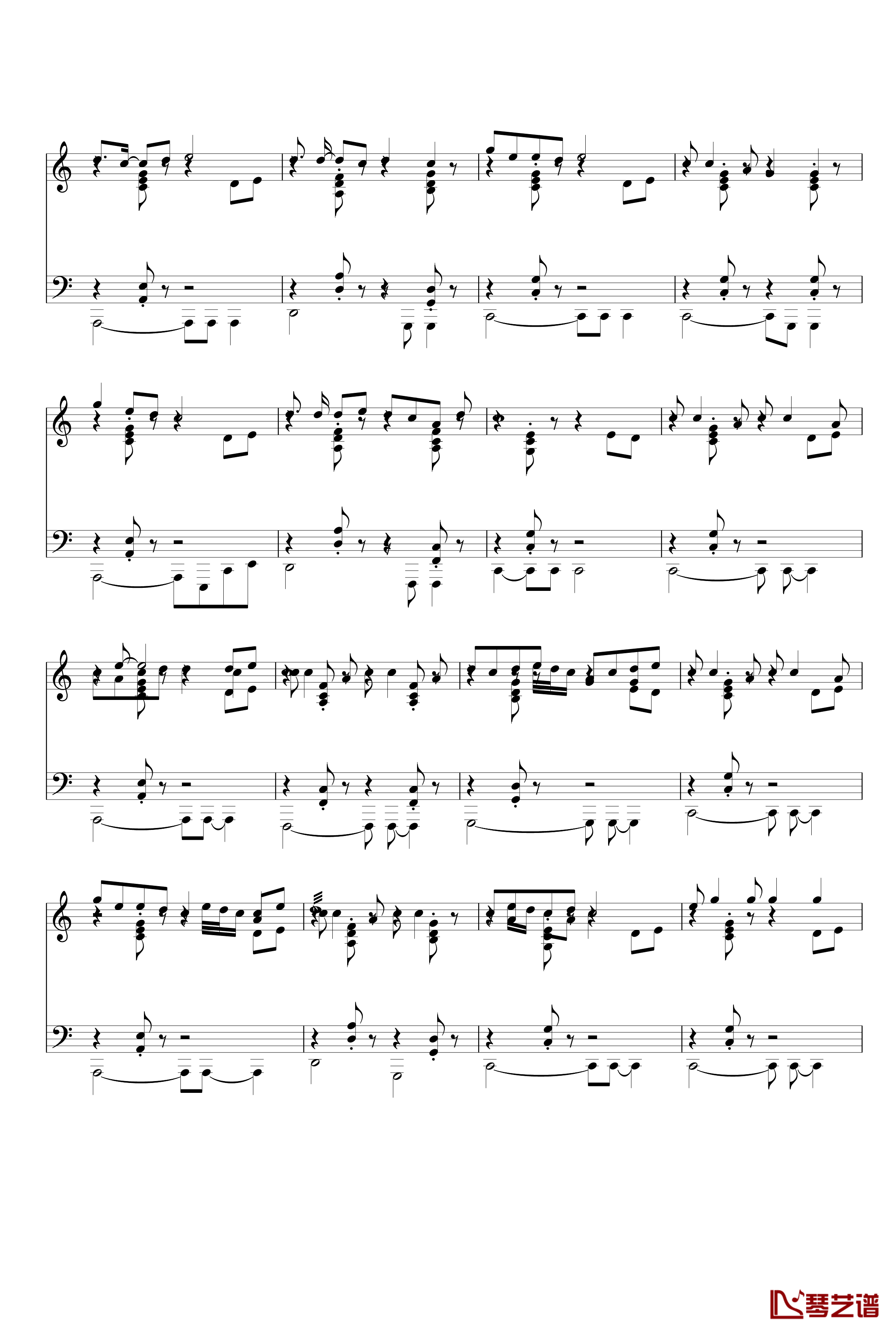 荷塘月色钢琴谱-最原版的-凤凰传奇4