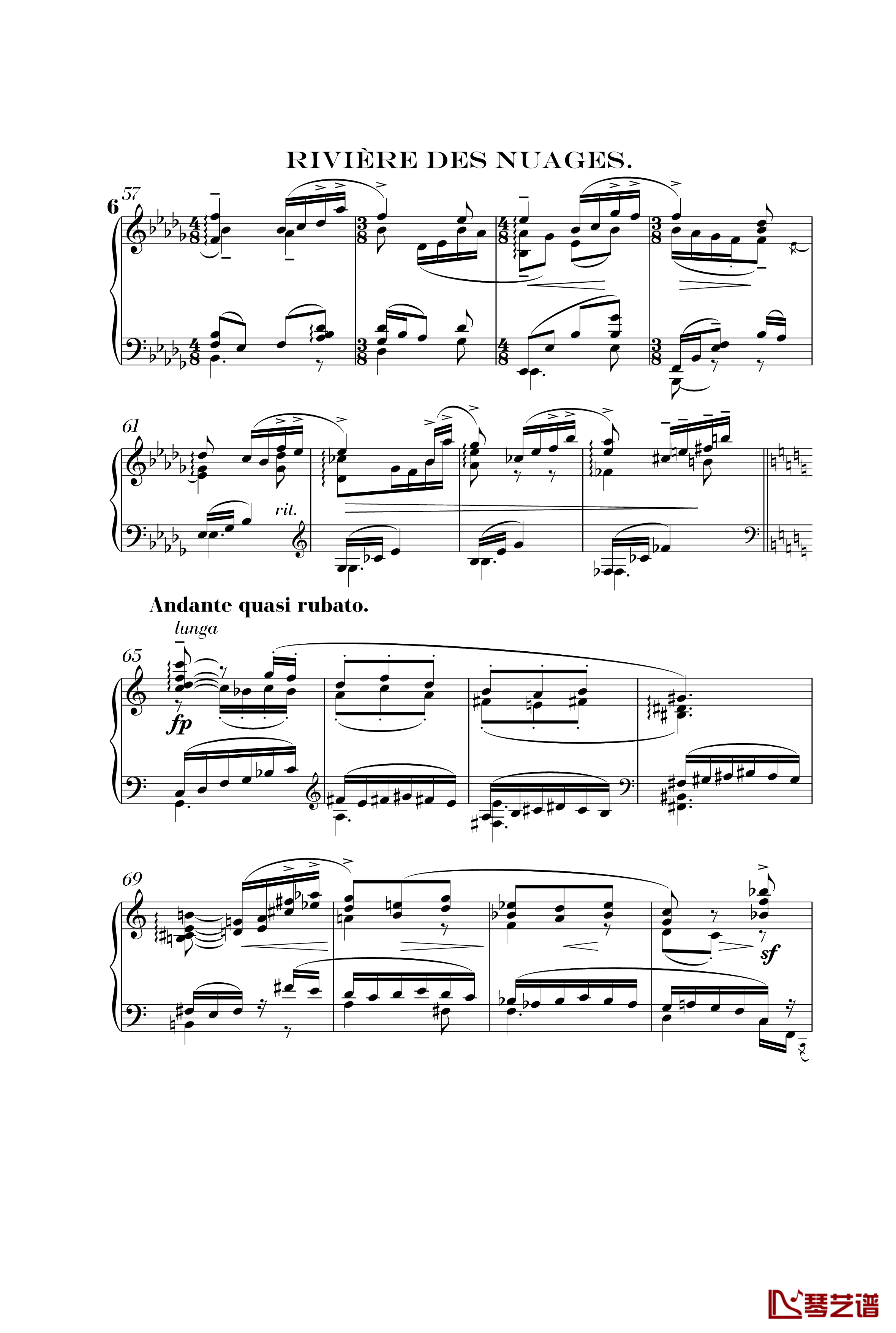 彩云河钢琴谱-乐谱重制-佚名6