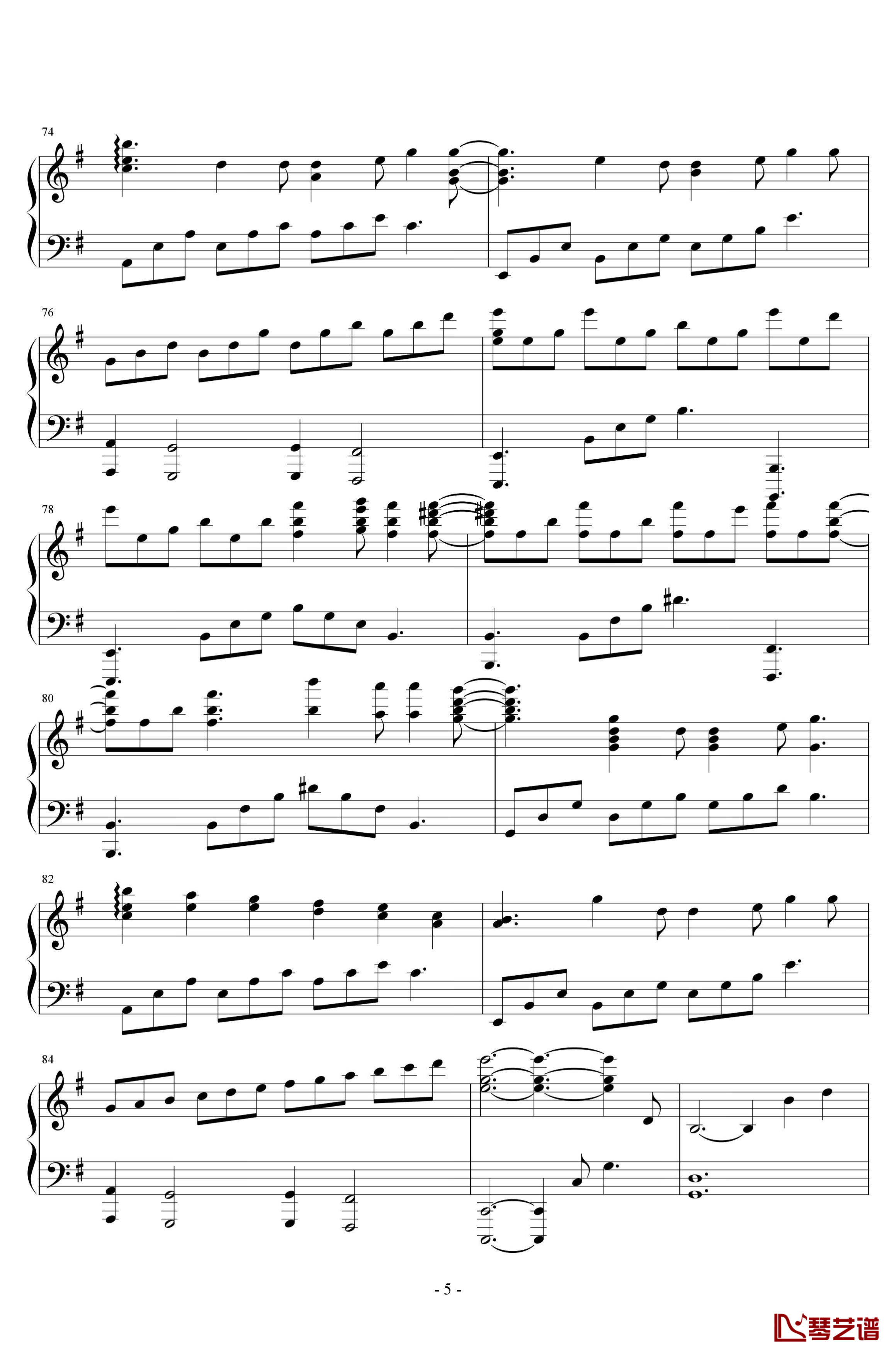 欢乐颂钢琴谱-贝多芬-beethoven5