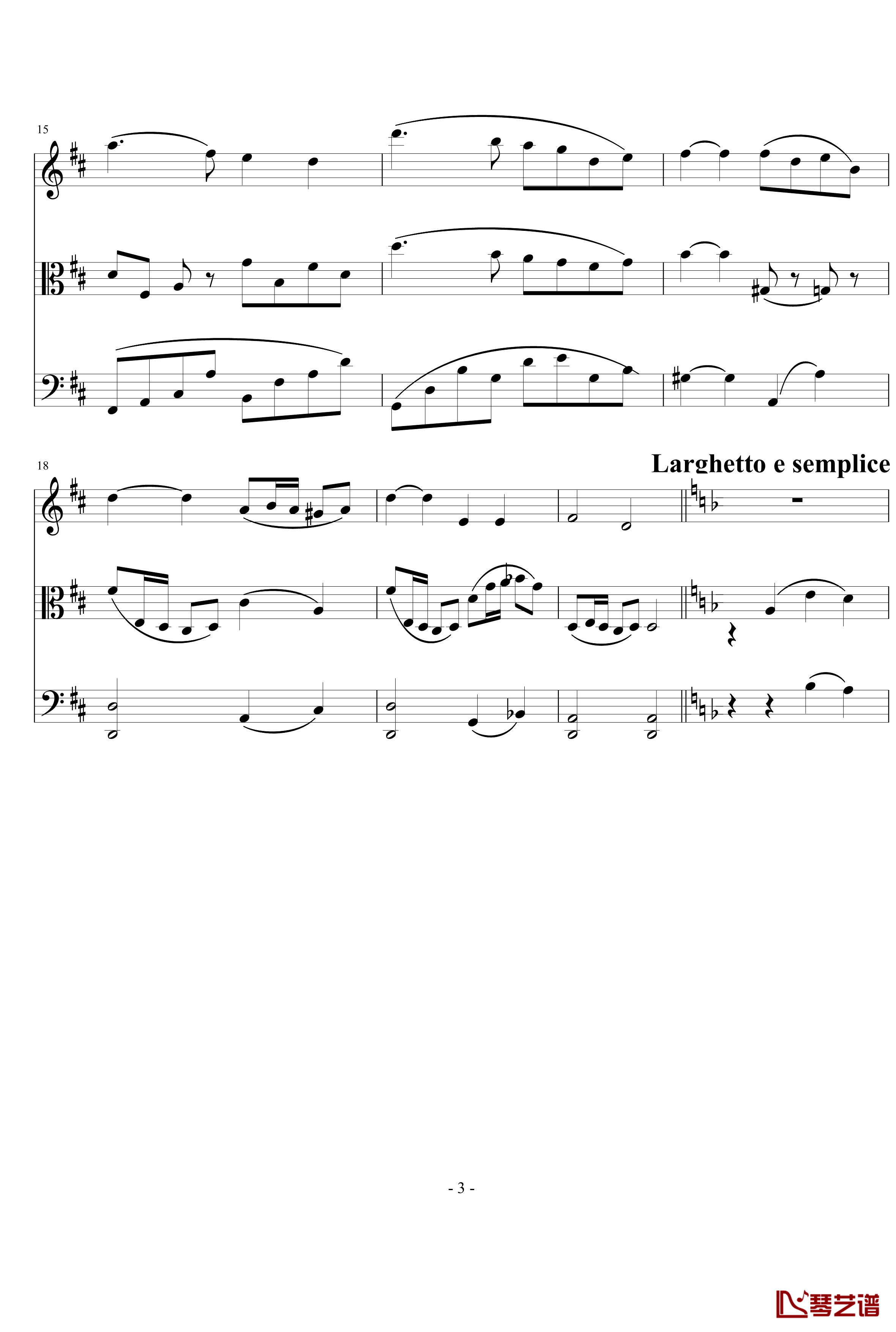 弦乐小品钢琴谱-nyride-D大调3