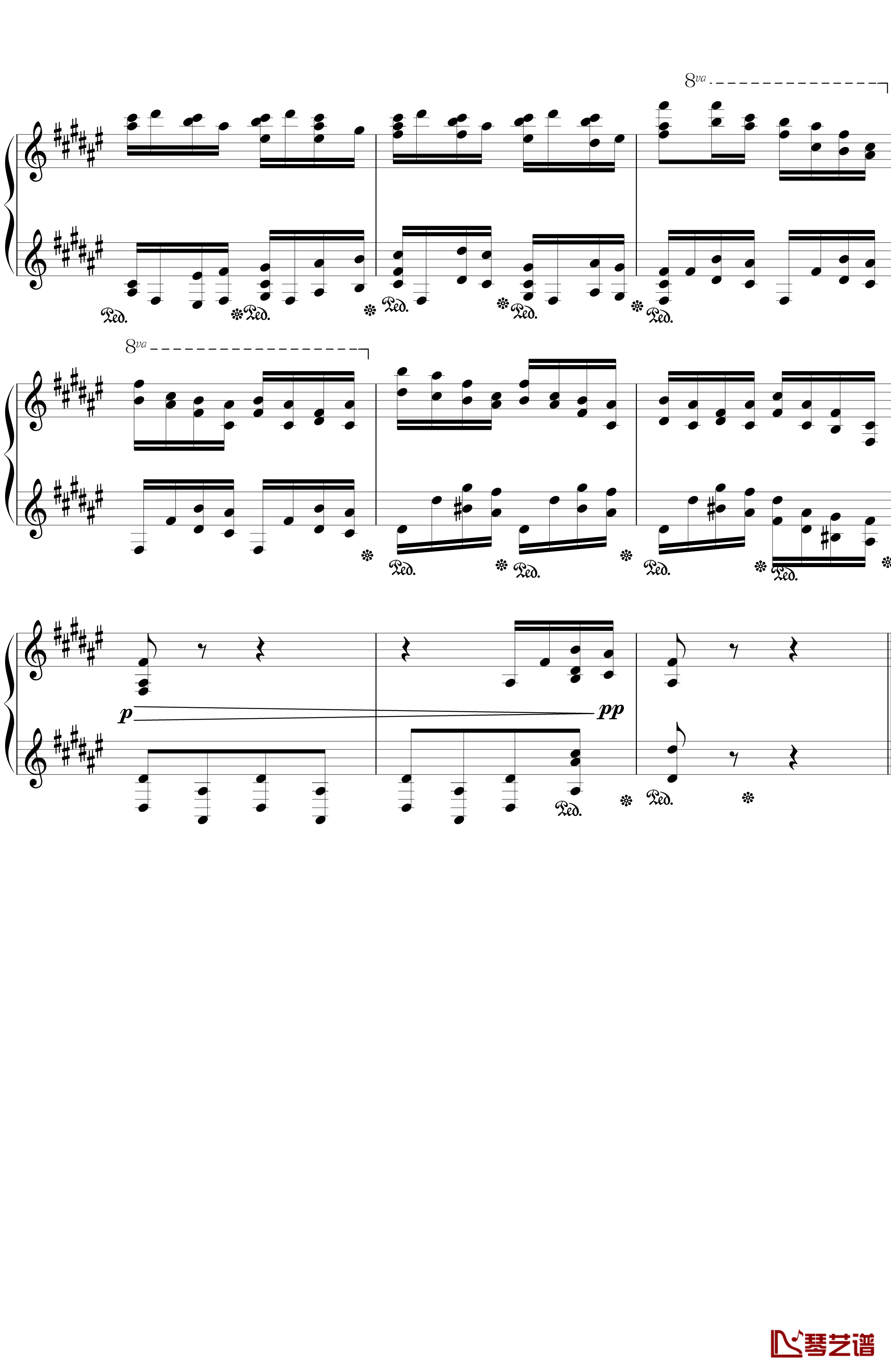 戈多夫斯基练习曲OP25NO9-1钢琴谱-蝴蝶4
