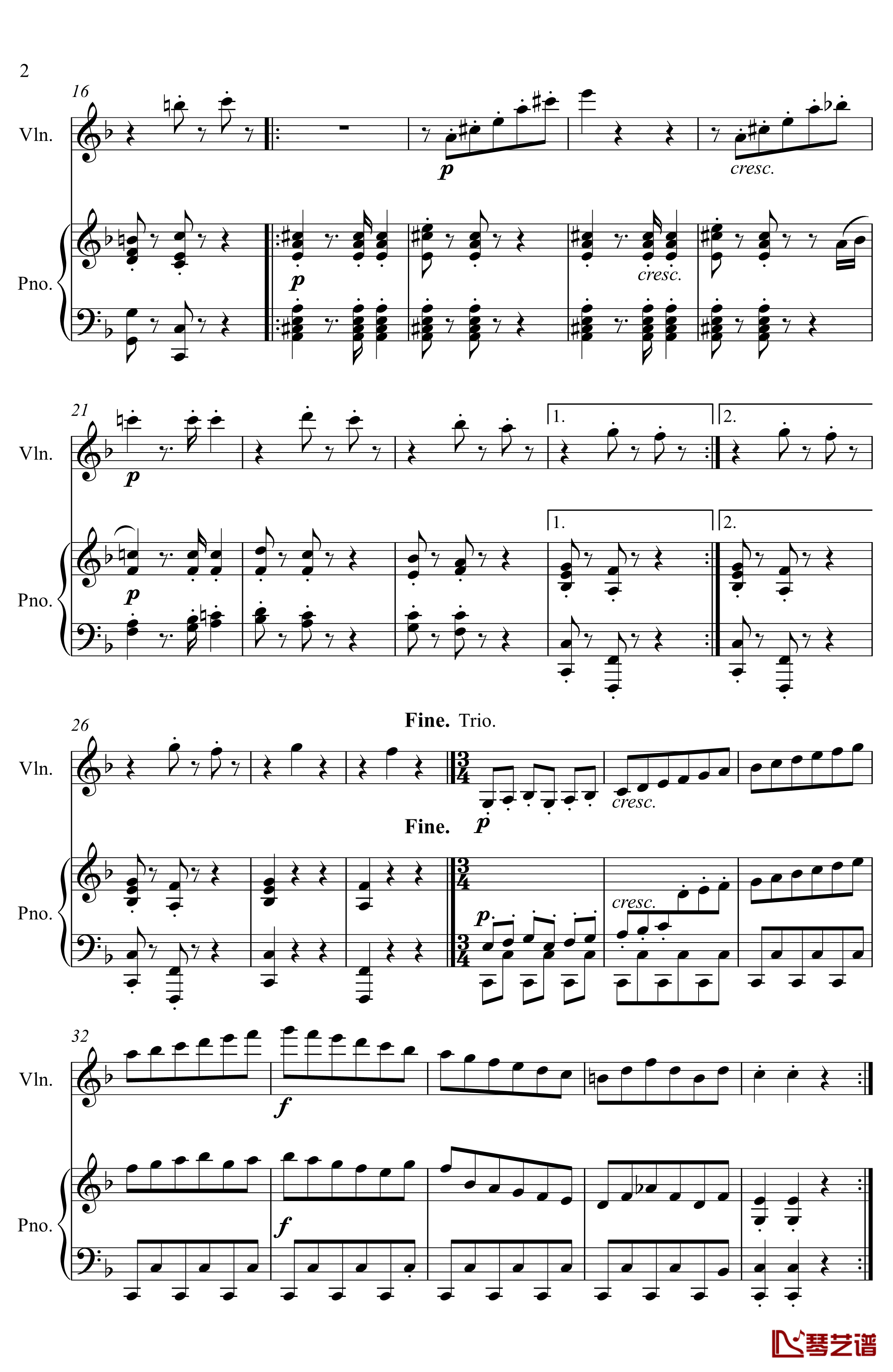 第5小提琴与钢琴奏鸣曲钢琴谱-第三乐章-贝多芬-beethoven2