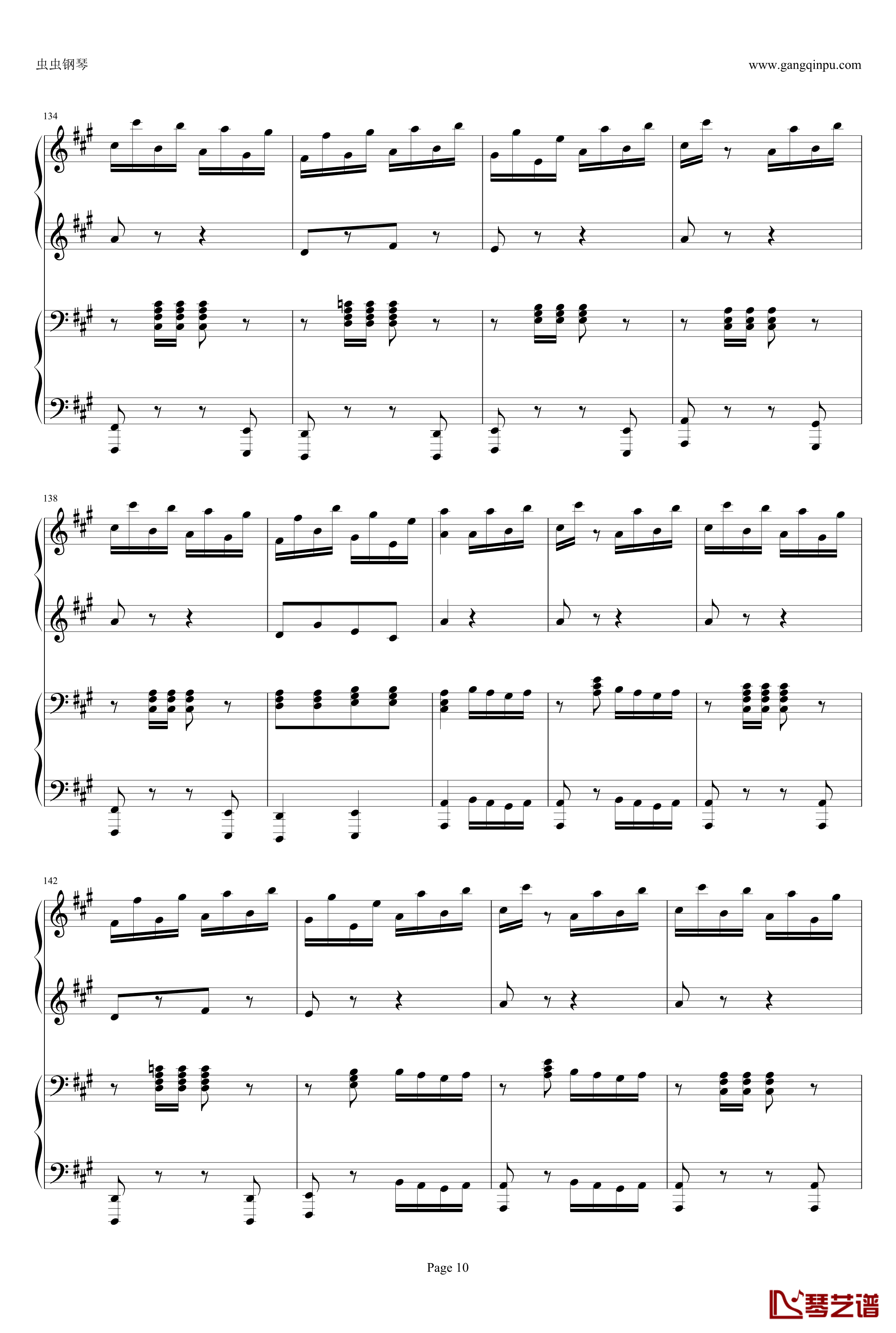 土耳其进行曲四手钢琴谱-周杰伦版-莫扎特10