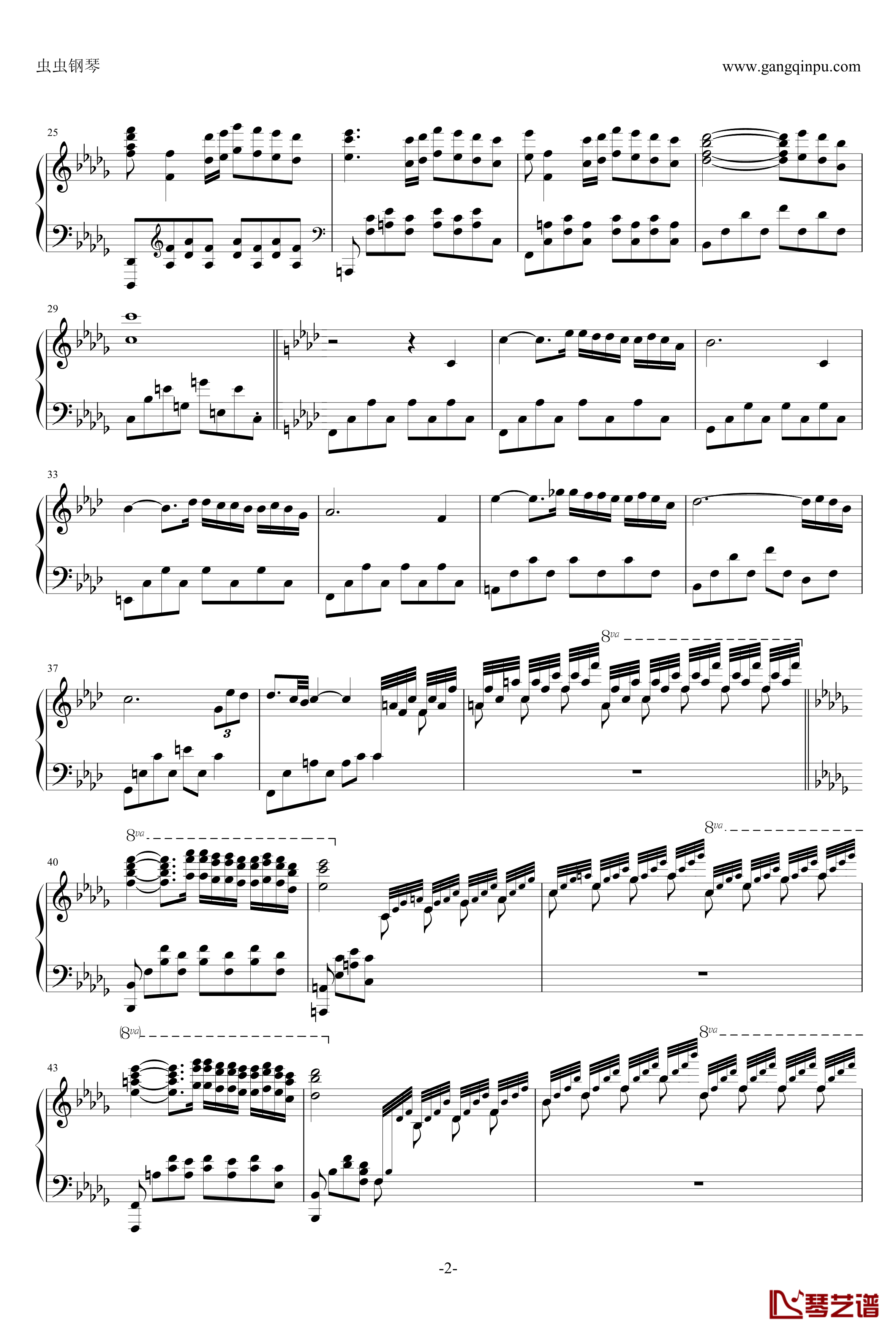 秋日私语钢琴谱-钢琴独奏版-塞内维尔2