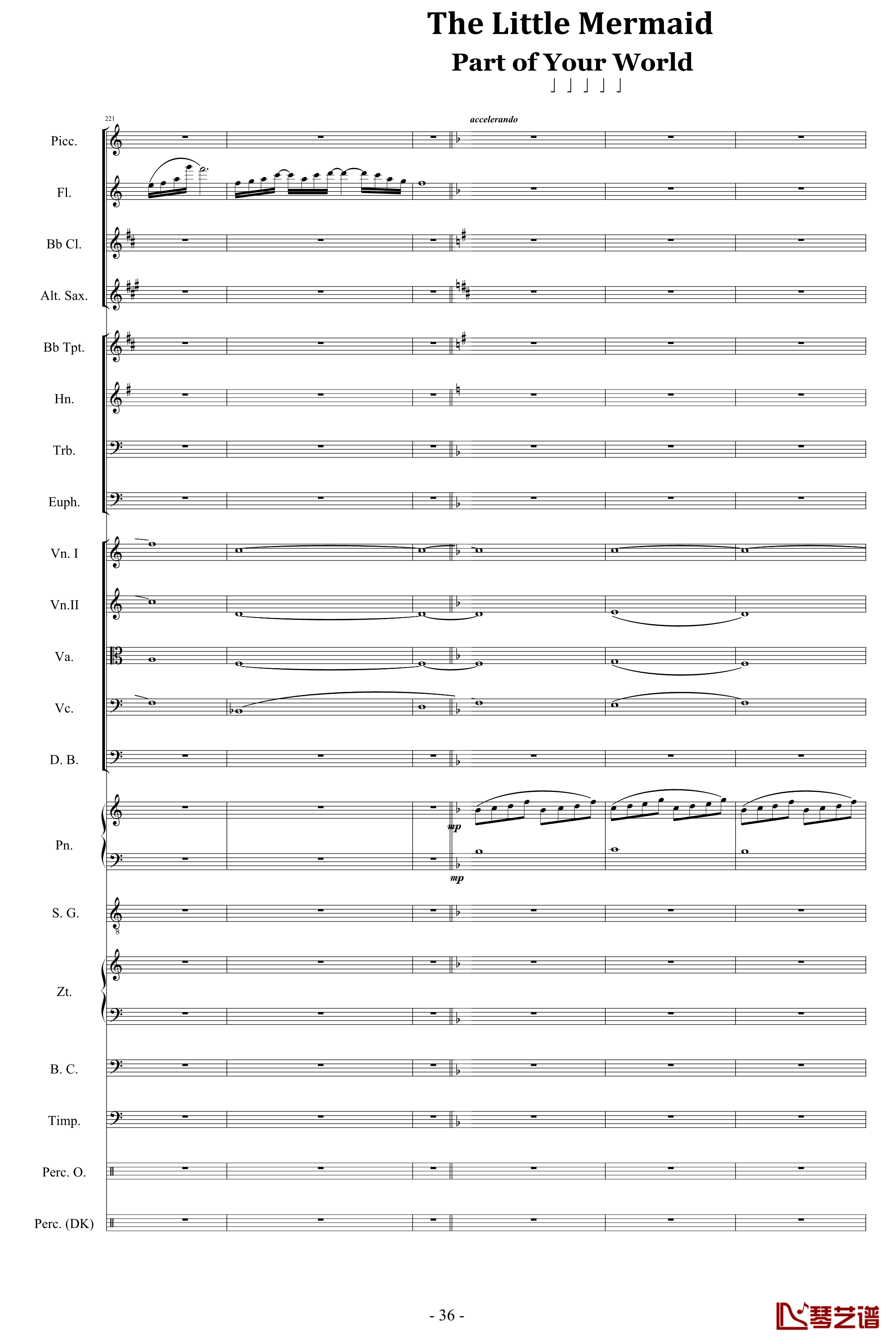 迪士尼組曲-小交響樂版钢琴谱-Disney Medley-迪士尼36