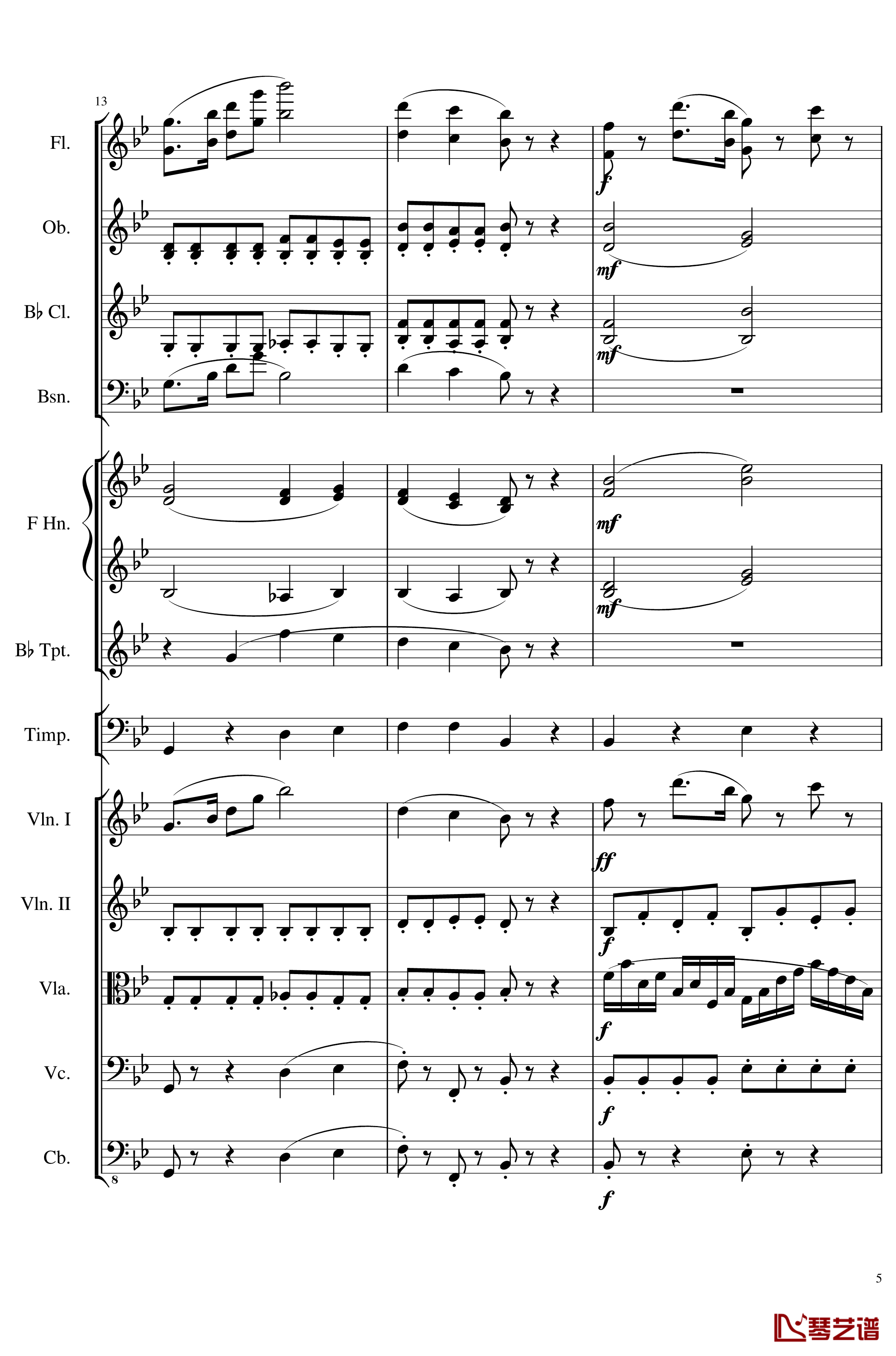 4 Contredanses for Chamber Orchestra, Op.120 No.2钢琴谱-一个球-钢琴谱5