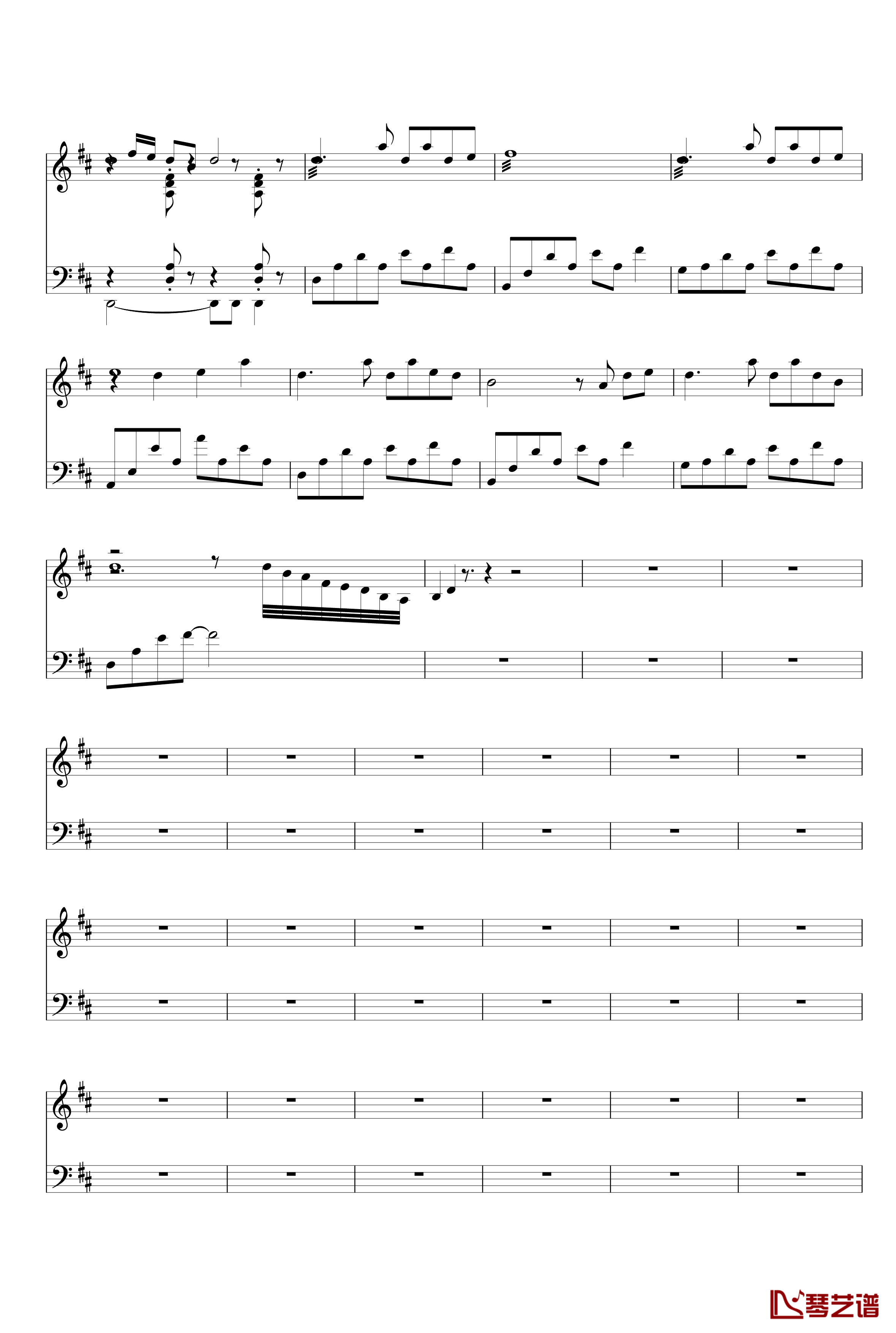 荷塘月色钢琴谱-最原版的-凤凰传奇6