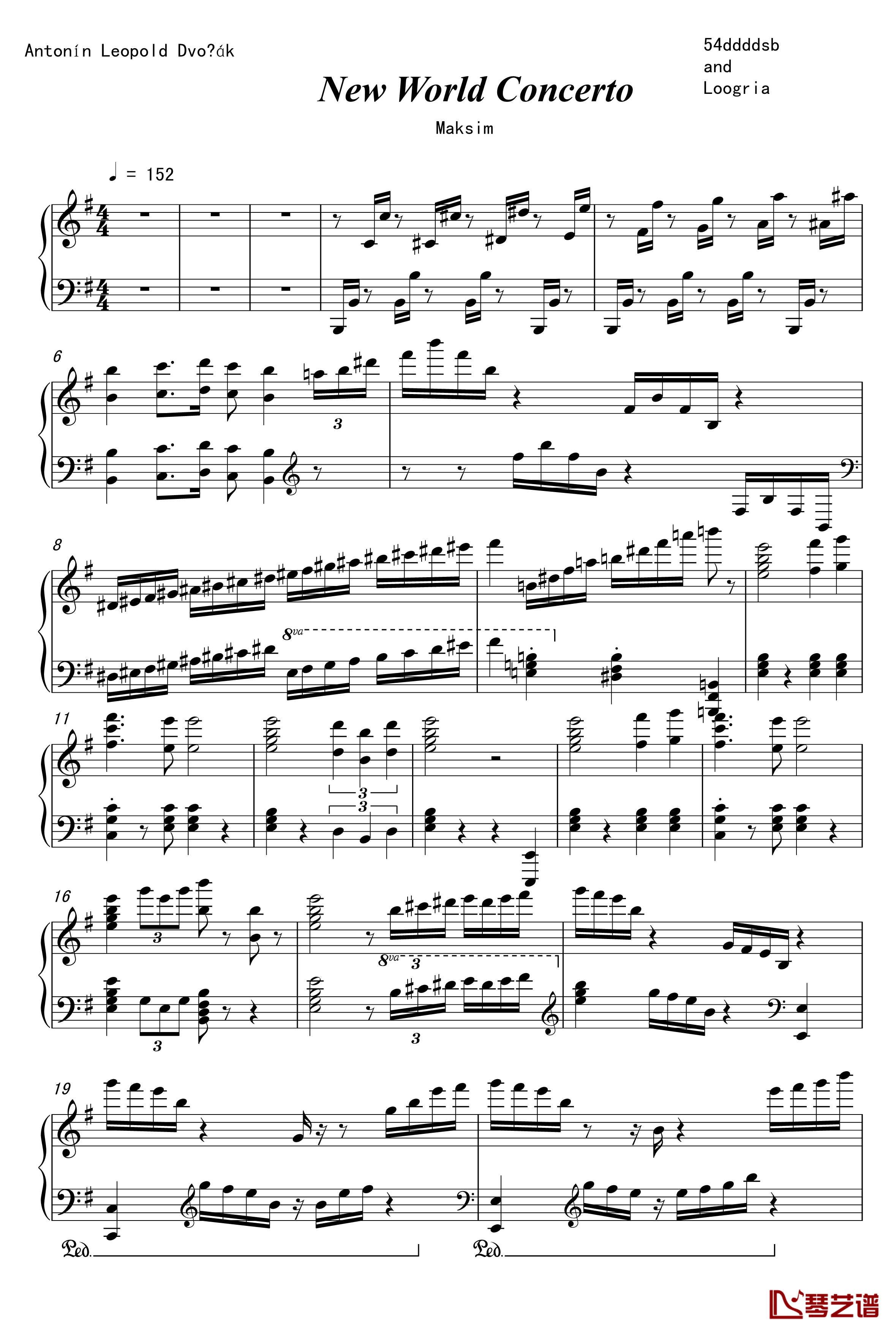 新世界钢琴协奏曲钢琴谱-马克西姆-Maksim·Mrvica1