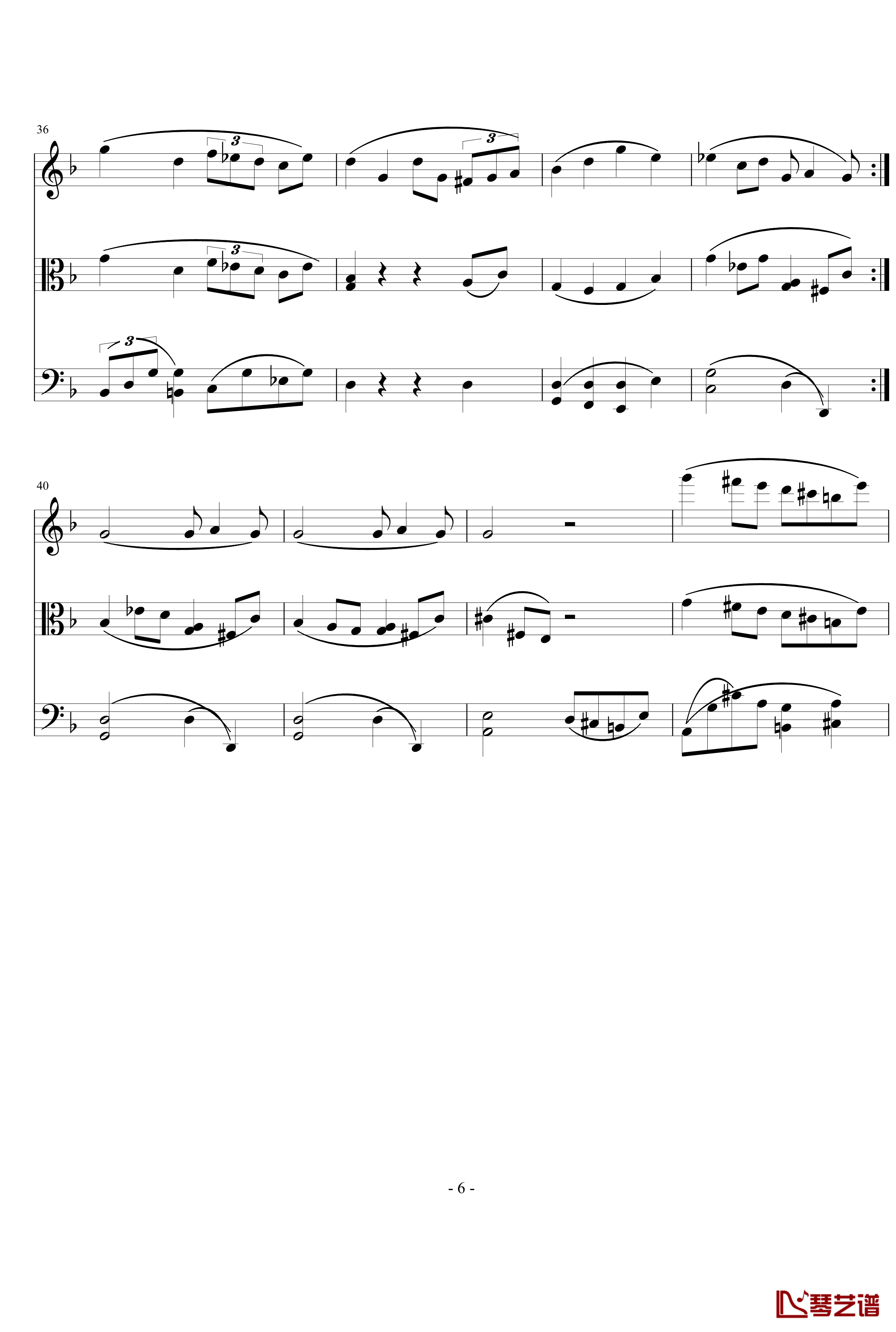 弦乐小品钢琴谱-nyride-D大调6
