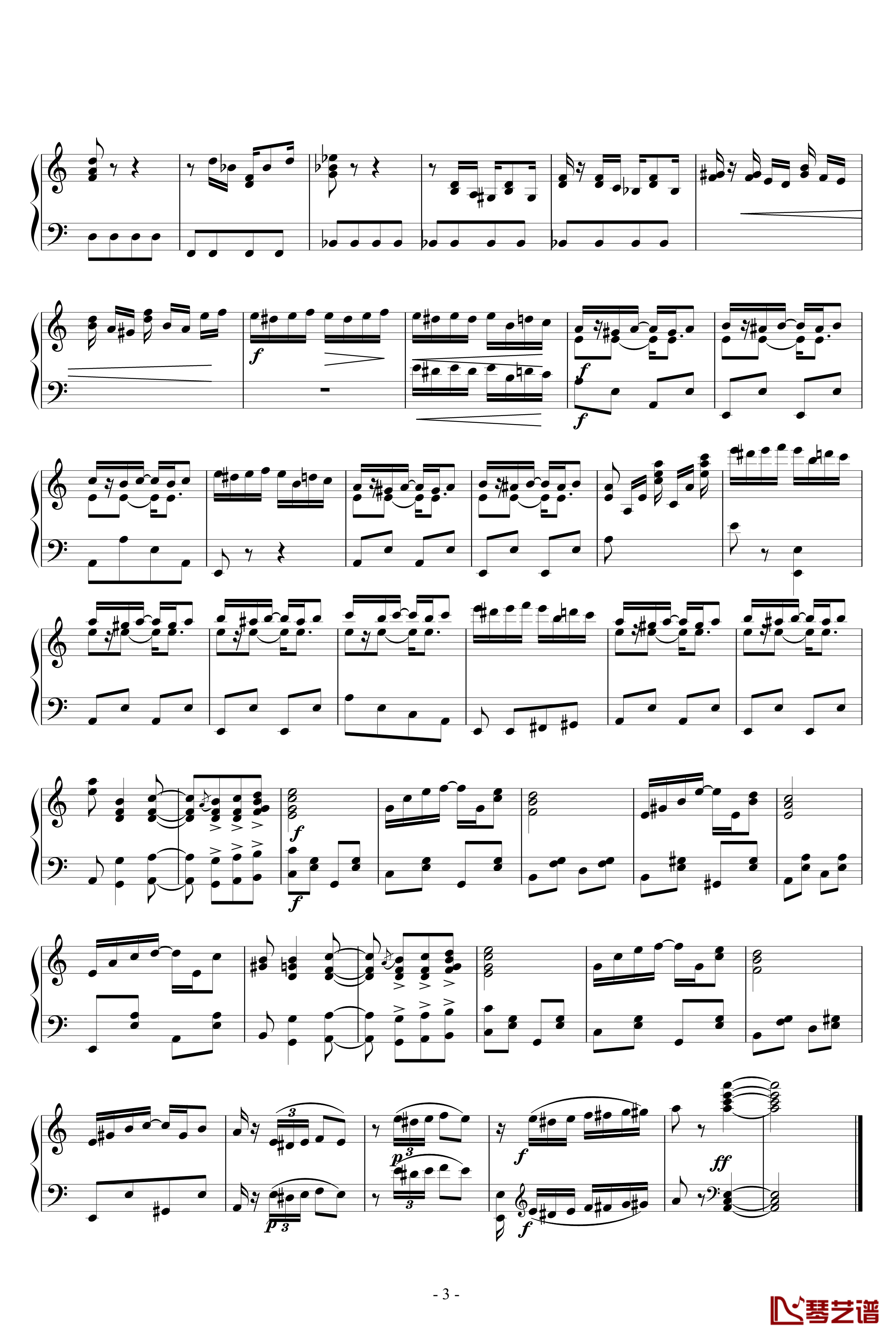 献给爱丽丝钢琴谱-爵士版-贝多芬-beethoven3