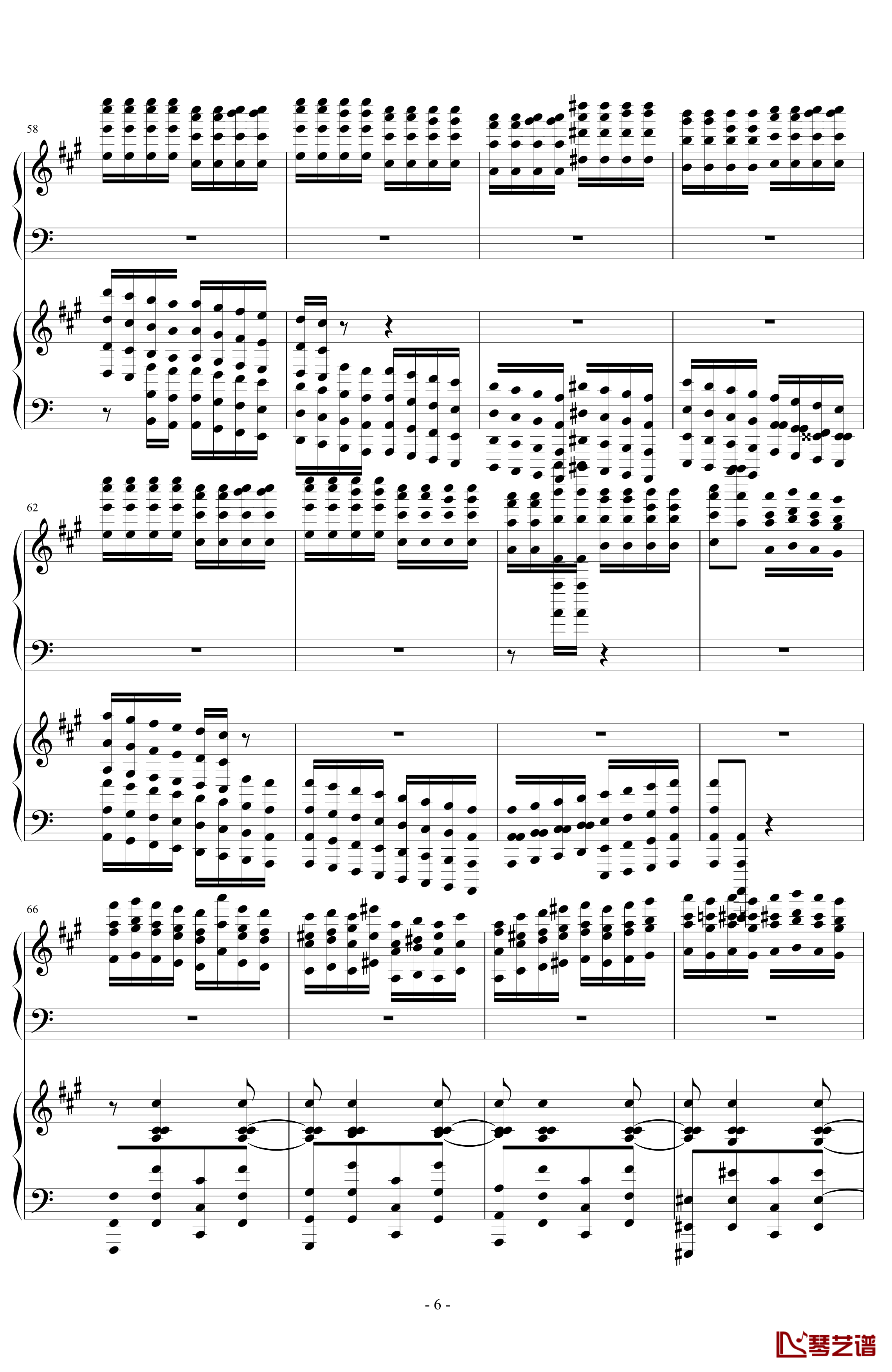 超级玩命版土耳其进行曲钢琴谱-莫扎特6