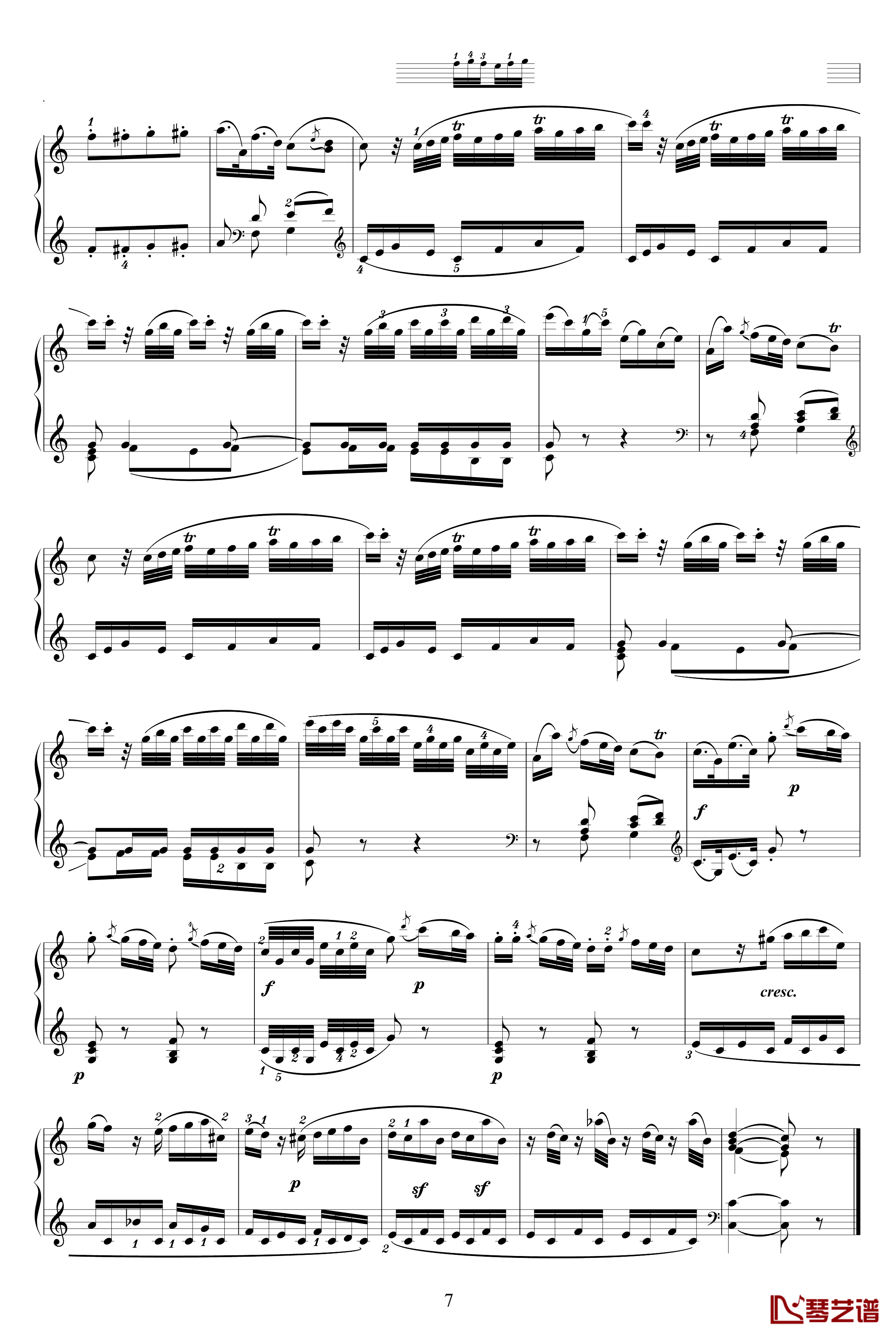 k330第一乐章钢琴谱-莫扎特7
