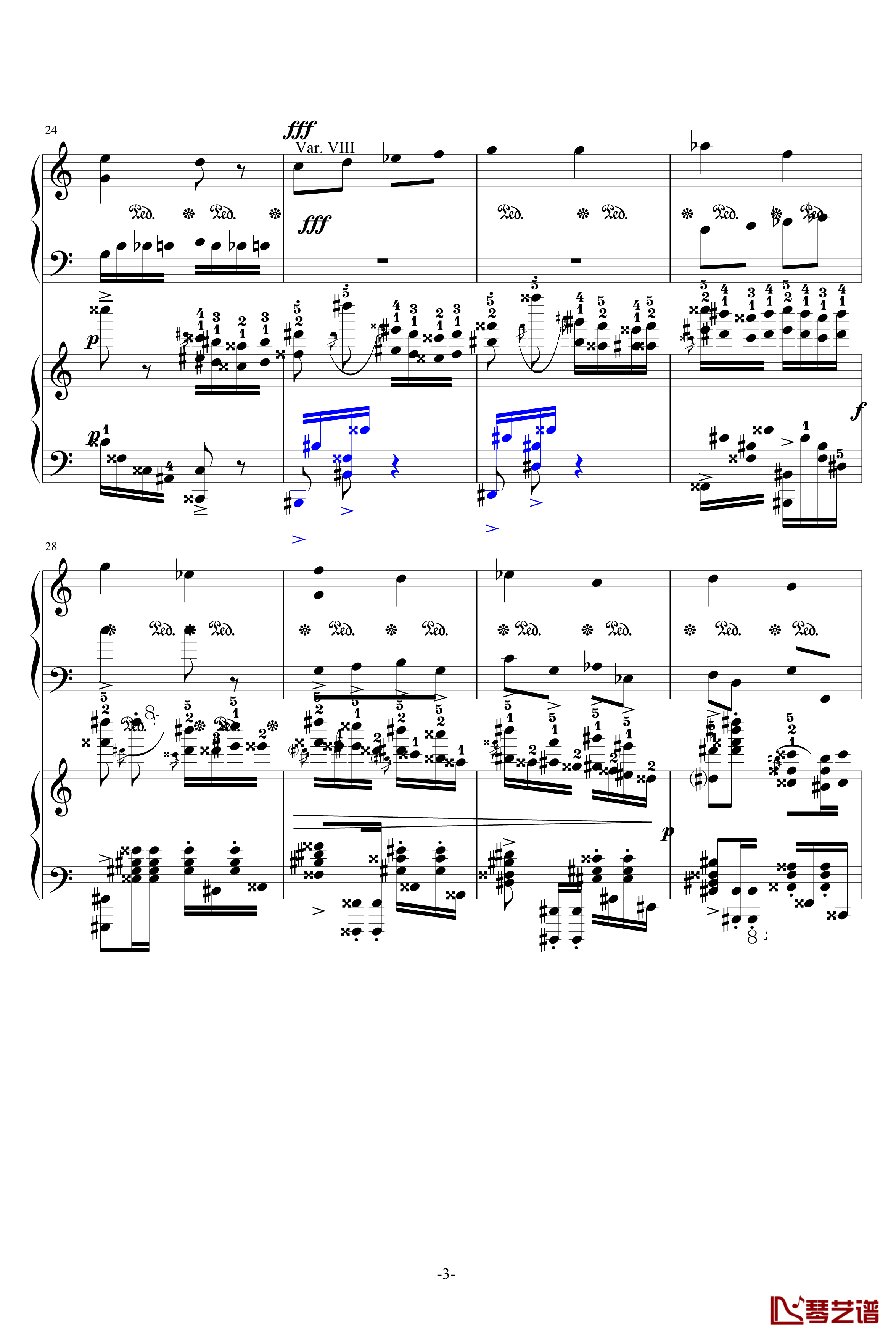 小星星和土耳其进行曲合奏钢琴谱-莫扎特3