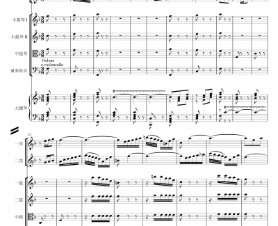 F大调第六号钢琴协奏曲钢琴谱-第一乐章-巴哈-Bach, Johann Sebastian