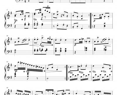 G大调小奏鸣曲第二乐章NO.3钢琴谱-灵动无痕