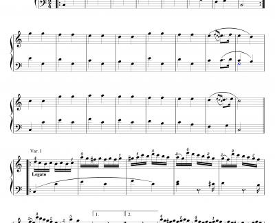 小星星变奏曲钢琴谱钢琴谱-附指法-莫扎特-K.265