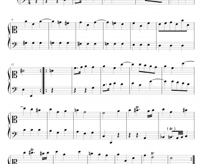 C大调小步舞曲钢琴谱-巴哈-Bach, Johann Sebastian