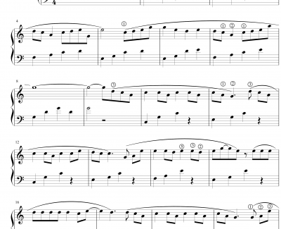青花瓷钢琴谱-无升降号简单版-周杰伦