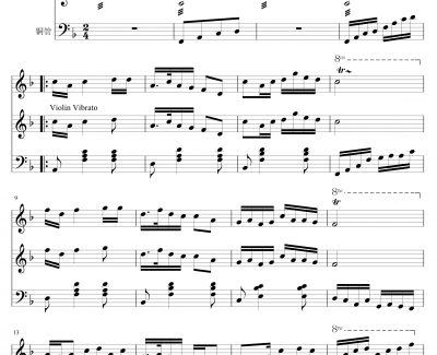 珊瑚颂钢琴谱-简单的管弦乐谱-胡士平