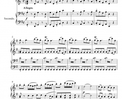 弦乐小夜曲钢琴谱-四手联弹版-莫扎特