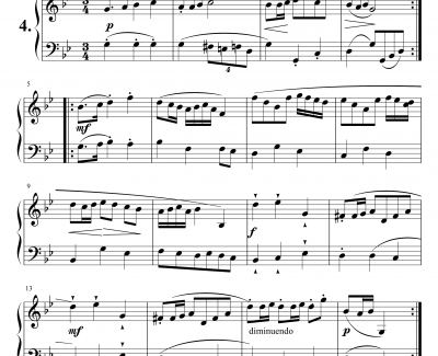 波罗涅兹舞曲钢琴谱-巴赫初级钢琴曲集04
