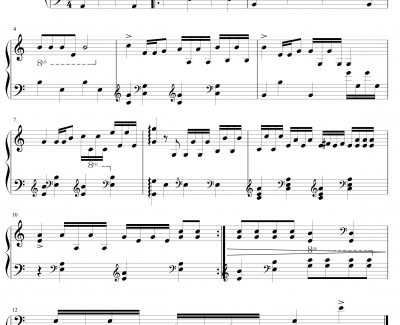 简单八度练习曲钢琴谱-佳叫版-hllpy333