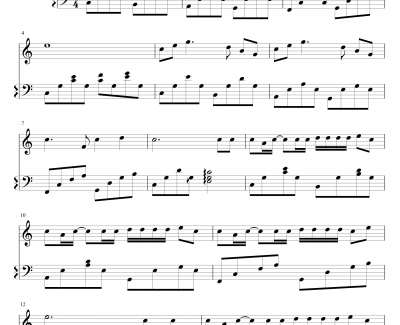稻香钢琴谱-C调版-周杰伦