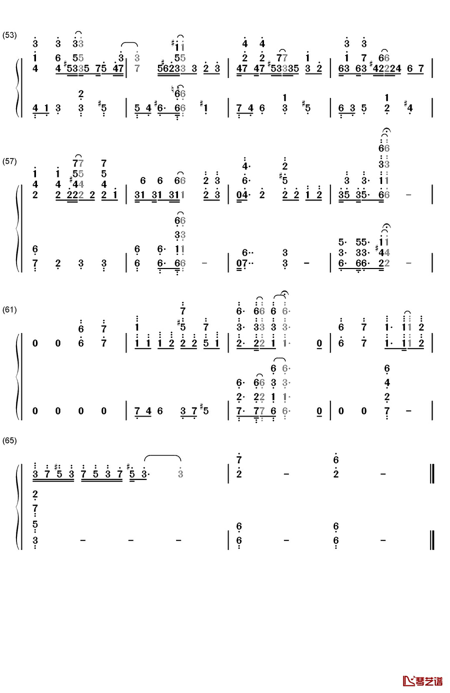 贝多芬病毒钢琴简谱-数字双手-贝多芬4