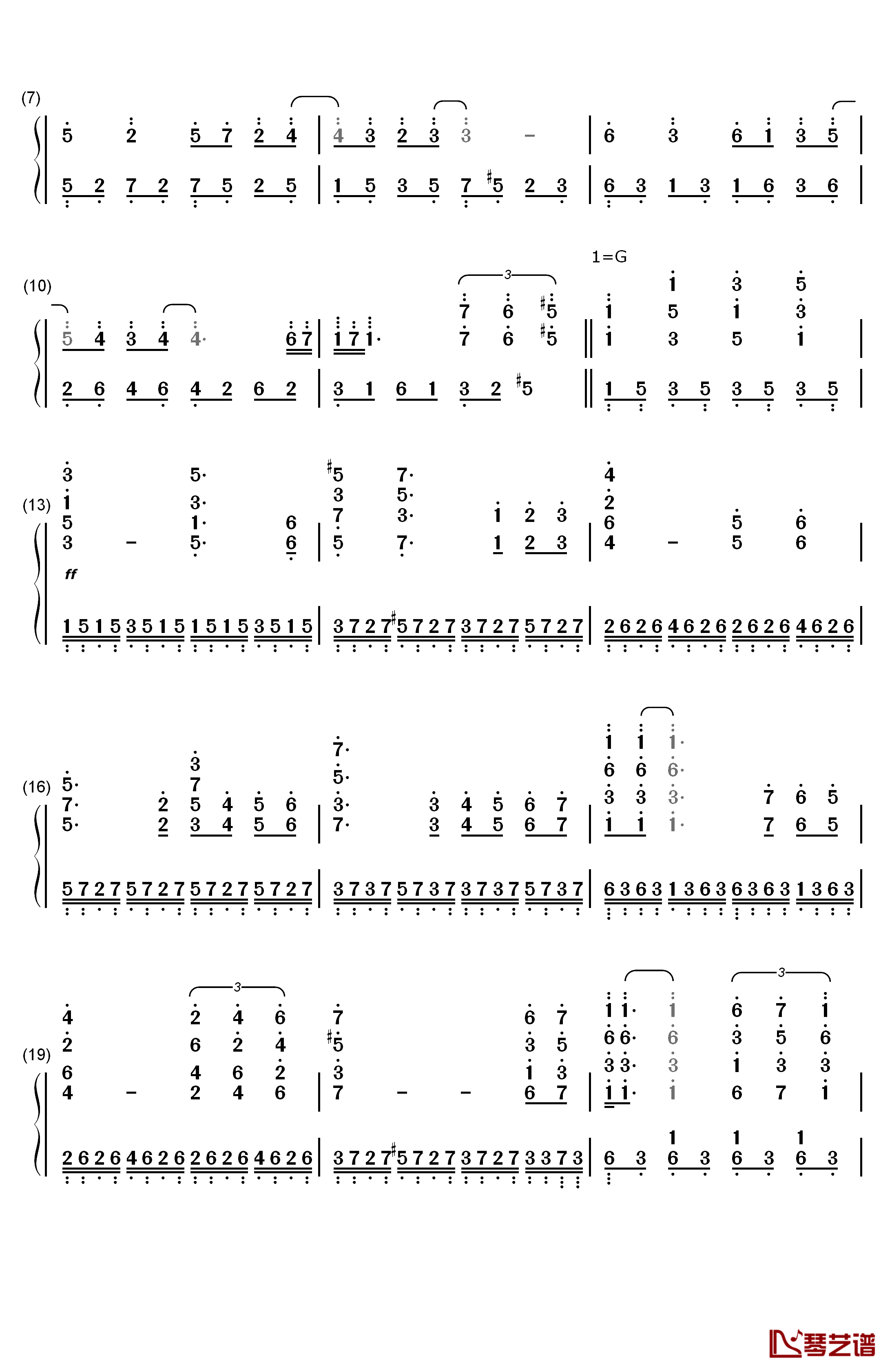 星空钢琴简谱-数字双手-理查德·克莱德曼 Richard Clayderman2