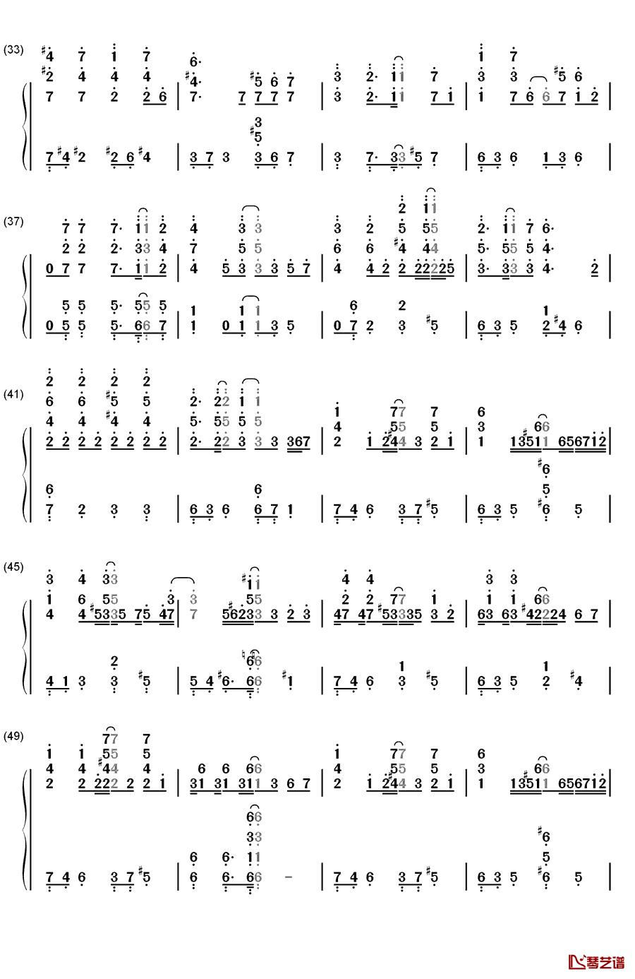 贝多芬病毒钢琴简谱-数字双手-贝多芬3
