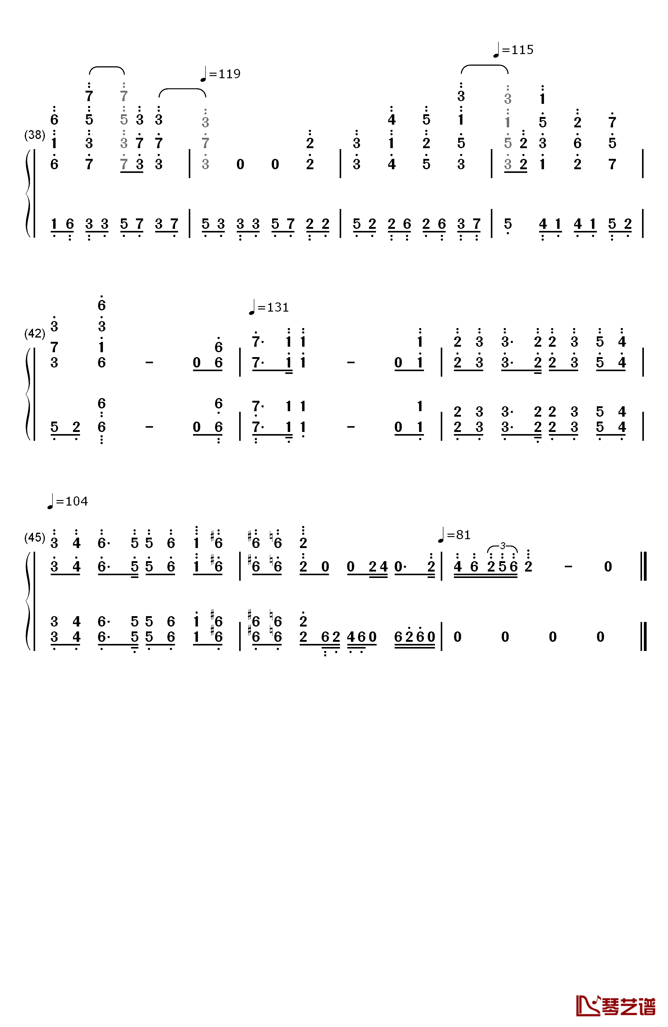 出埃及记钢琴简谱-数字双手-马克西姆4